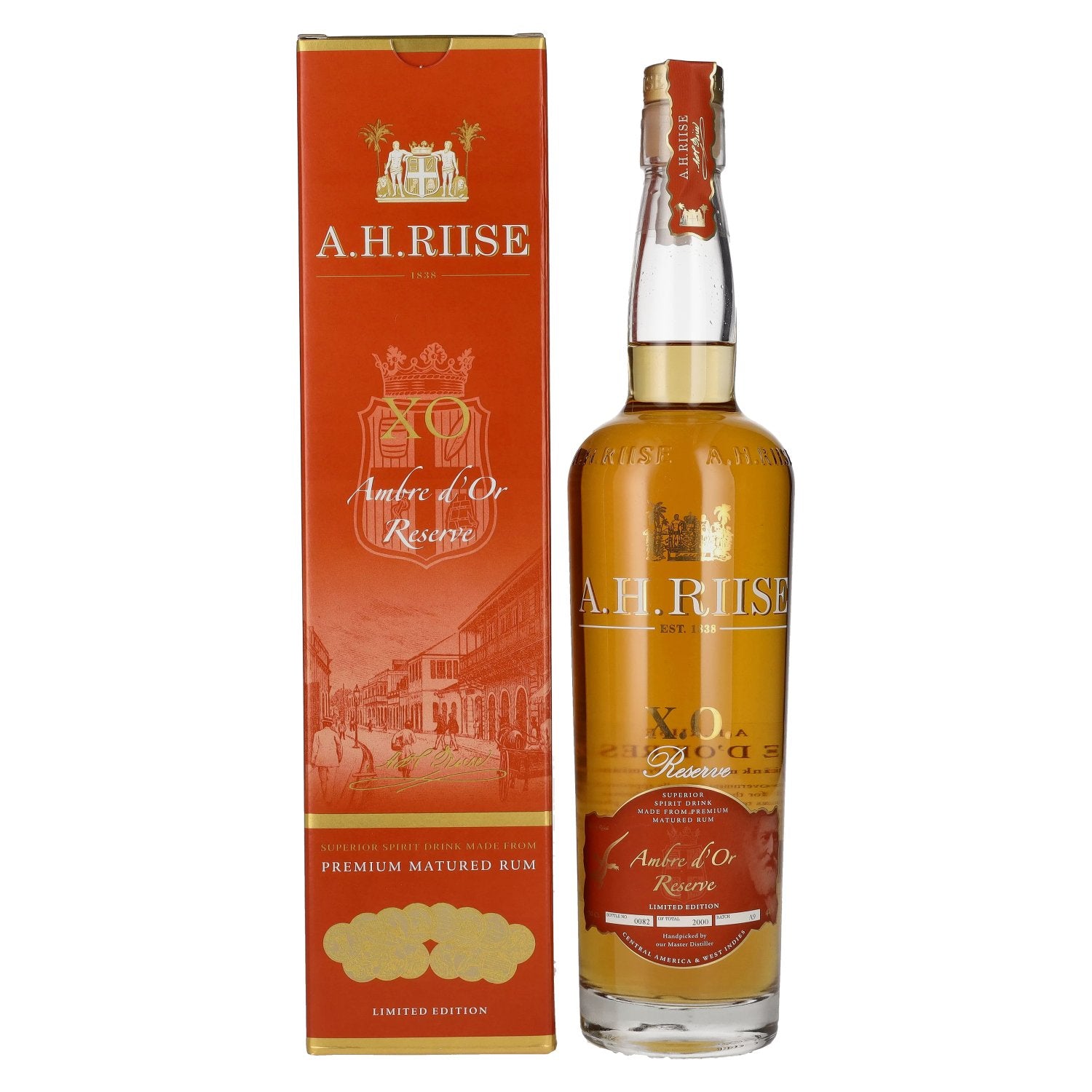 A.H. Riise X.O. Reserve Ambre d'Or Reserve 42% Vol. 0,7l in Giftbox