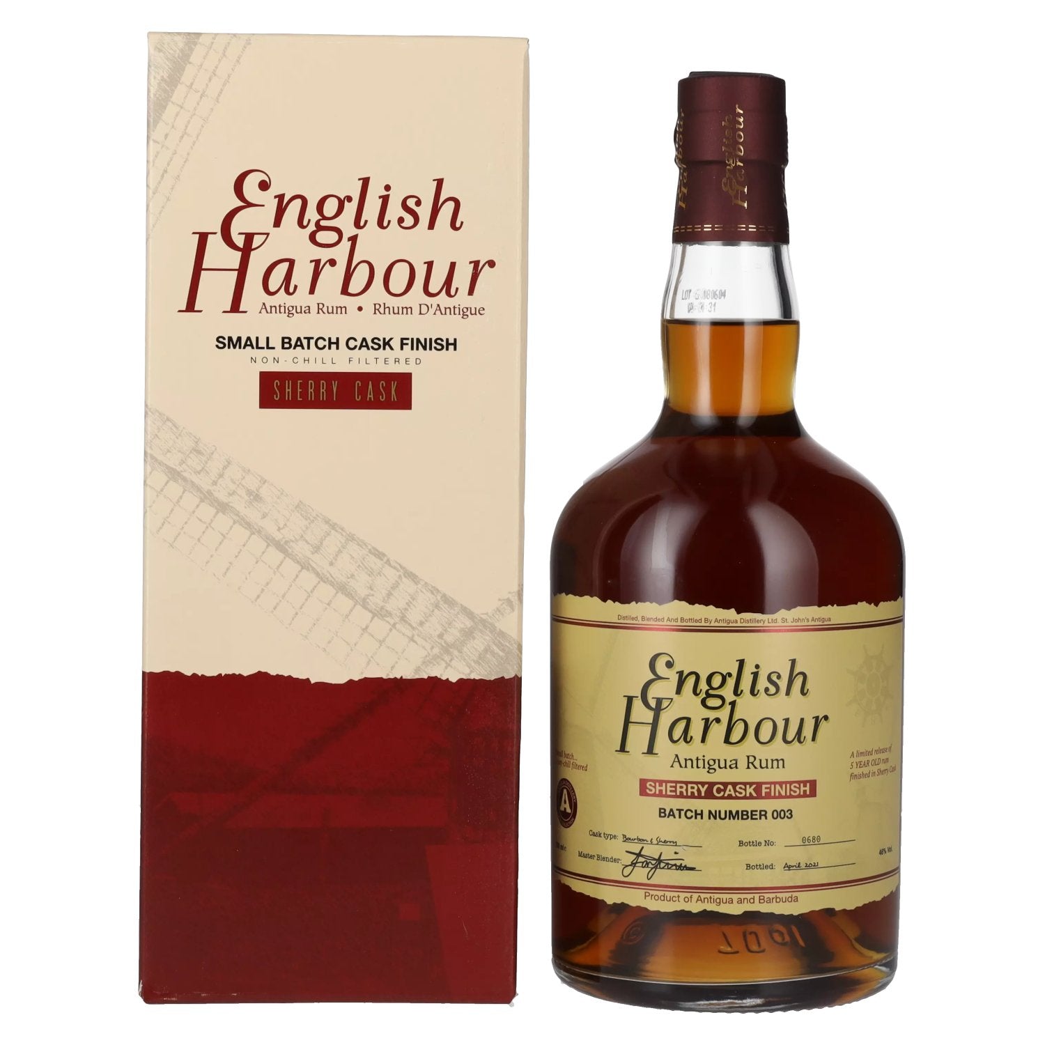 English Harbour SHERRY CASK FINISH Antigua Rum Small Batch 003 46% Vol. 0,7l in Giftbox