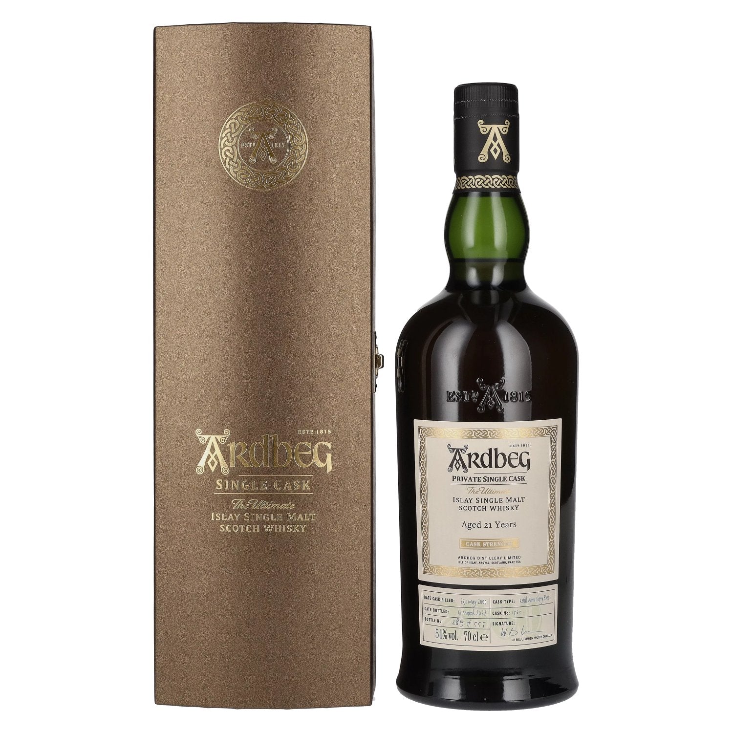 Ardbeg 21 Years Old The Ultimate Private Single Cask Whisky 51% Vol. 0,7l in Giftbox