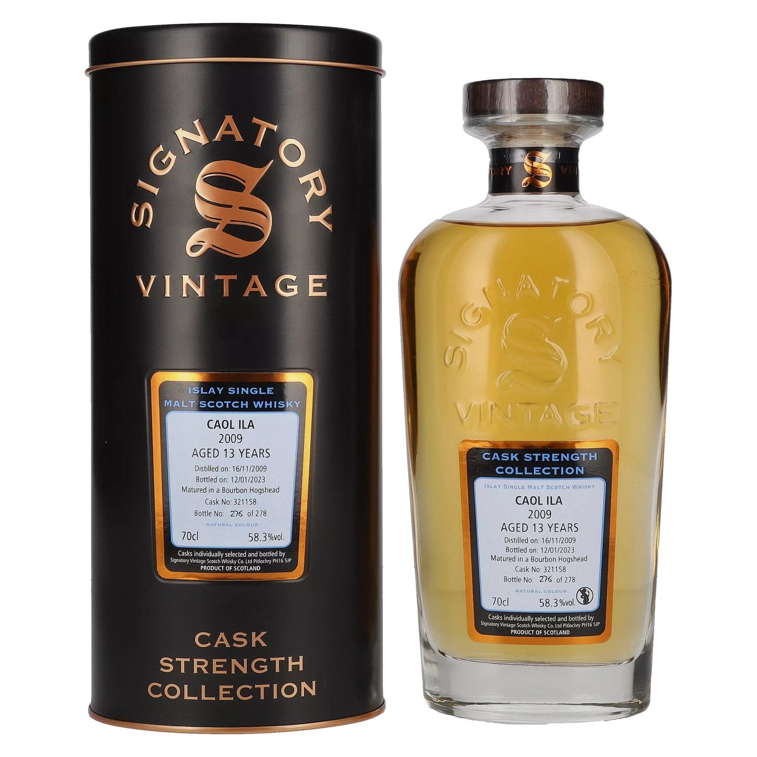 Signatory Vintage CAOL ILA 13 Years Old Cask Strength 2009 58,3% Vol. 0,7l in Tinbox