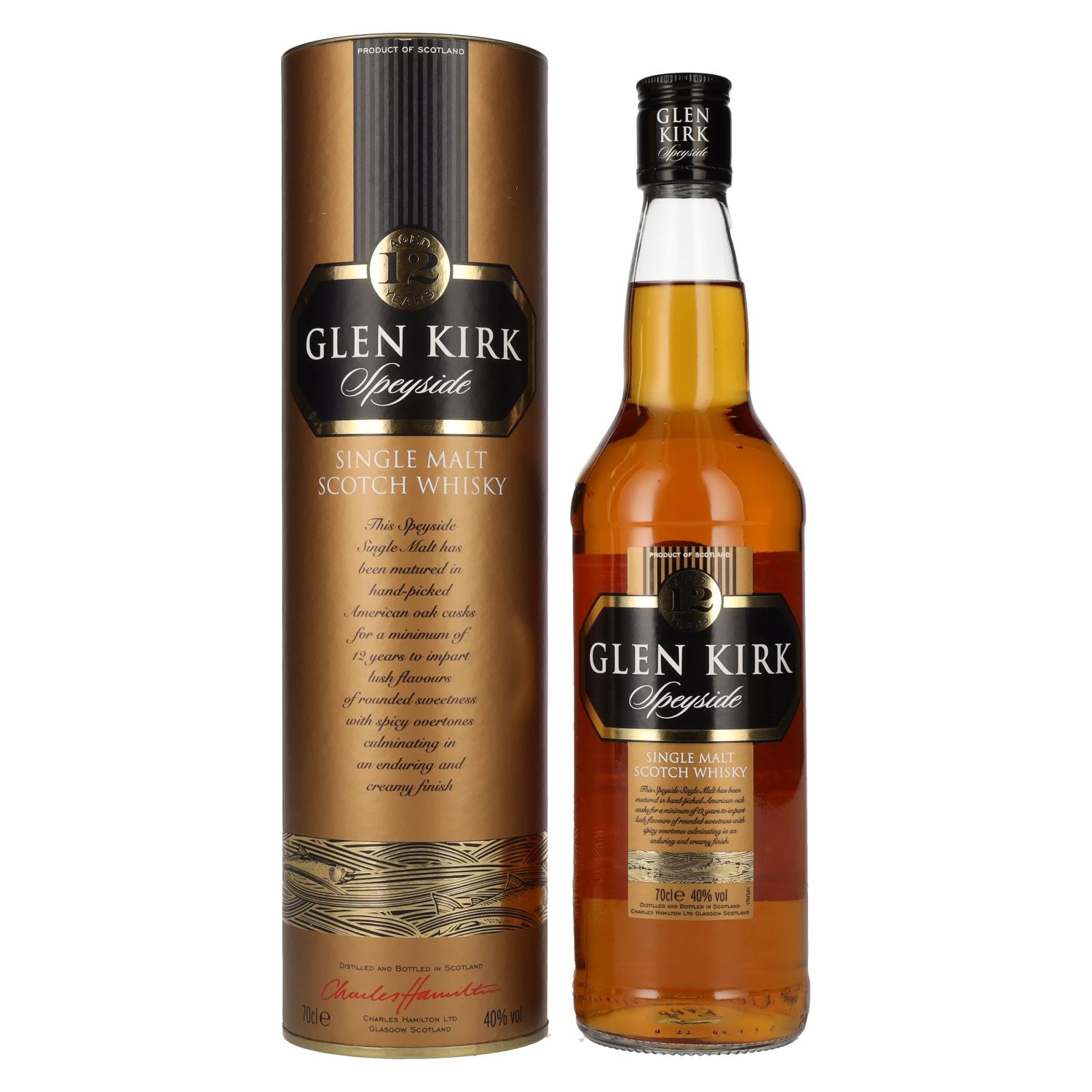 Glen Kirk 12 Years Old Single Malt Scotch Whisky 40% Vol. 0,7l in Giftbox