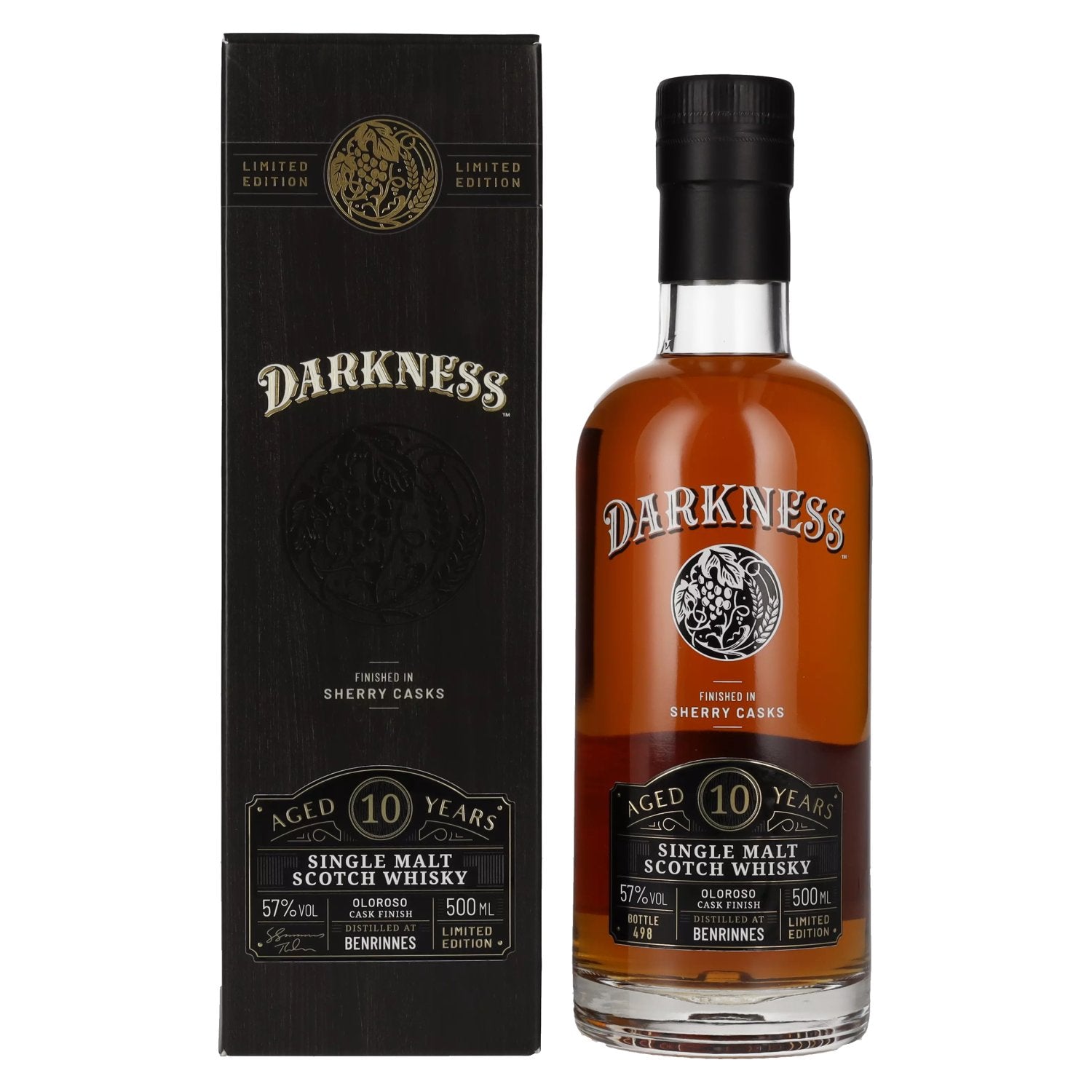 Darkness BENRINNES 10 Years Old OLOROSO CASK FINISH 57% Vol. 0,5l in Giftbox