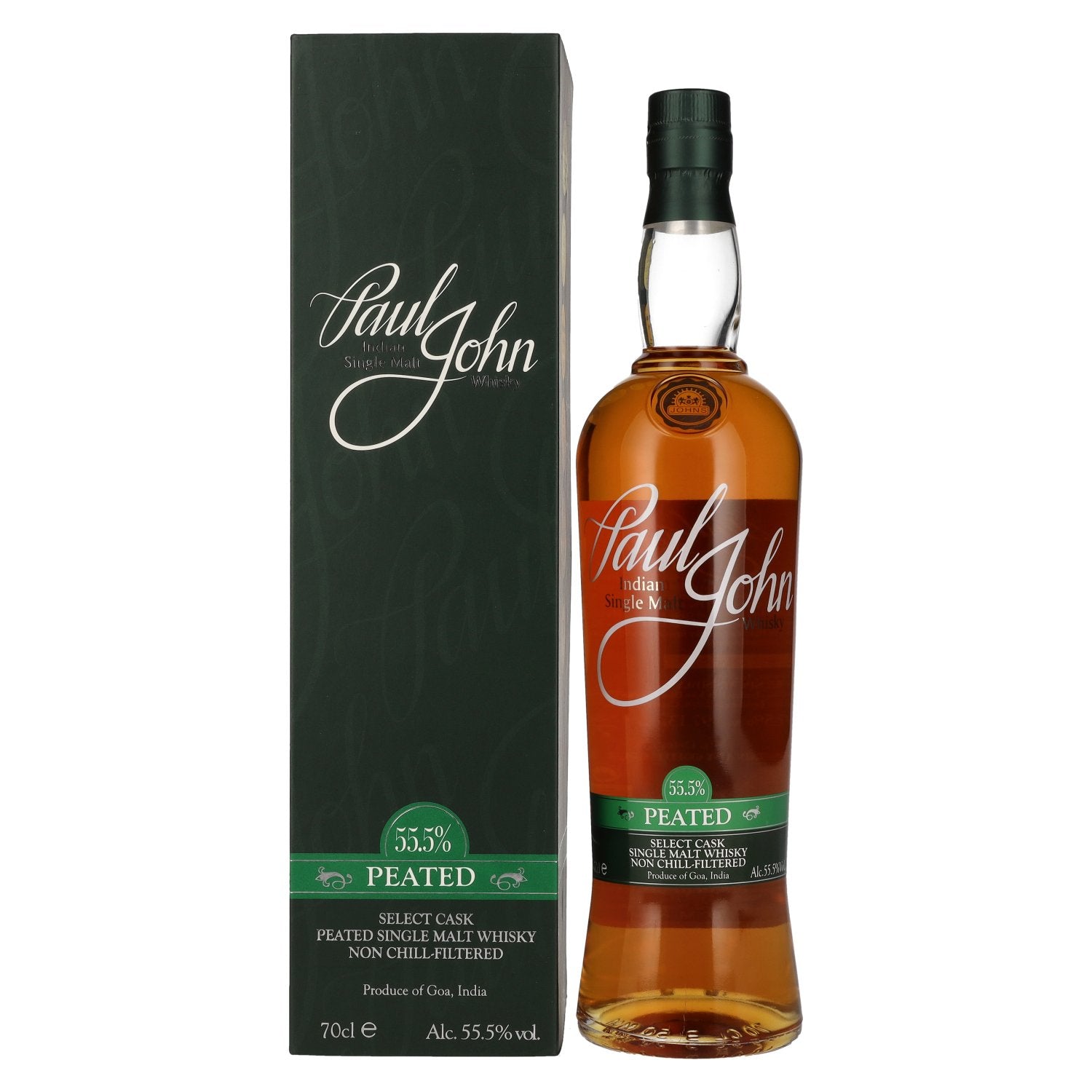 Paul John PEATED SELECT CASK Indian Single Malt Whisky 55,5% Vol. 0,7l in Giftbox