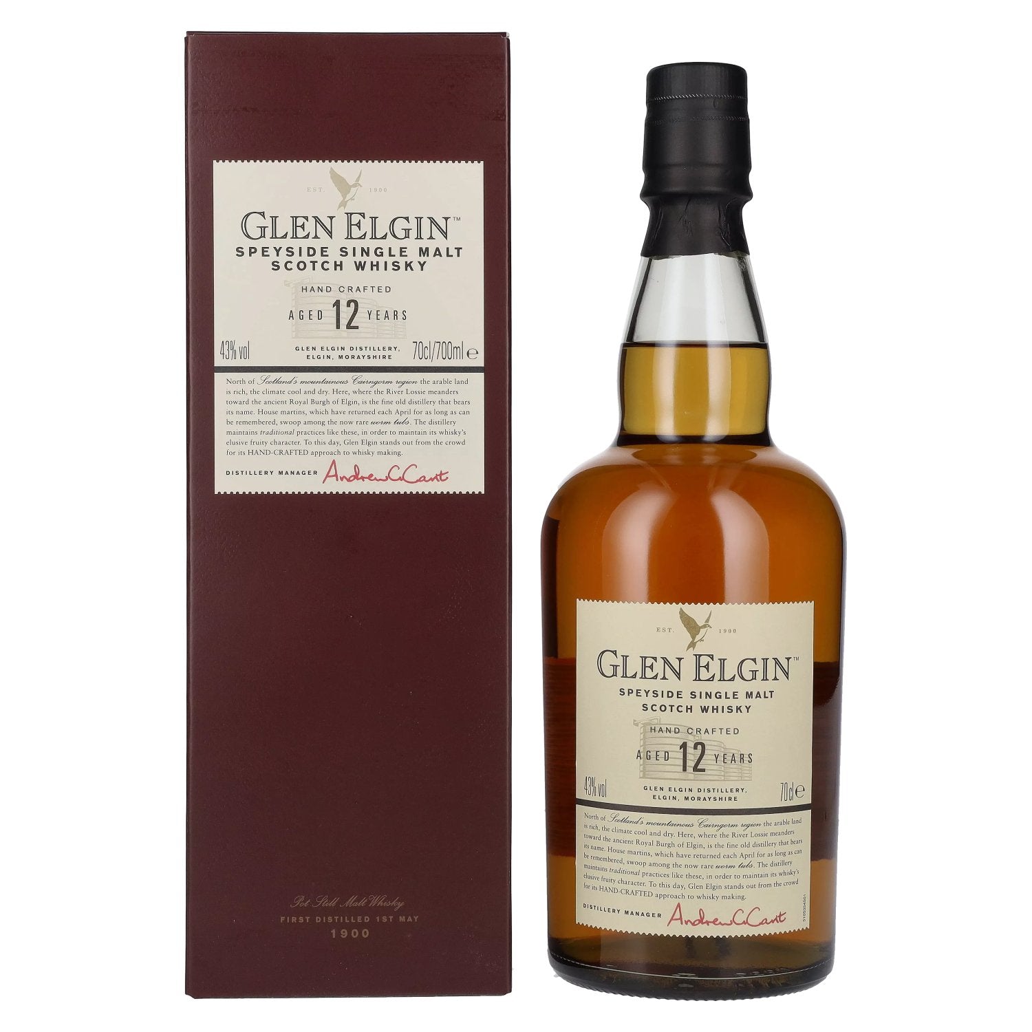 Glen Elgin 12 Years Old Hand Crafted 43% Vol. 0,7l in Giftbox