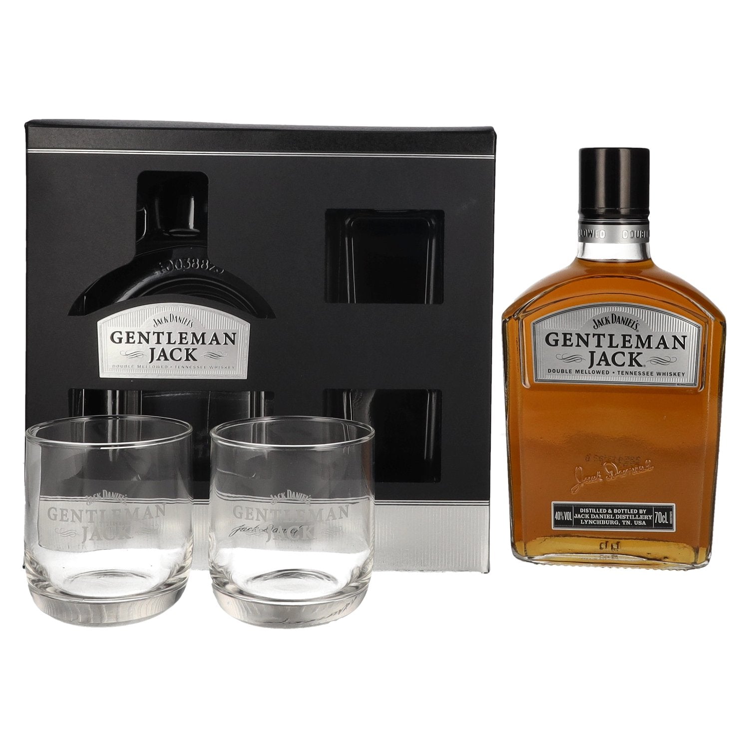 Jack Daniel's GENTLEMAN JACK Tennessee Whiskey 40% Vol. 0,7l in Giftbox with 2 glasses