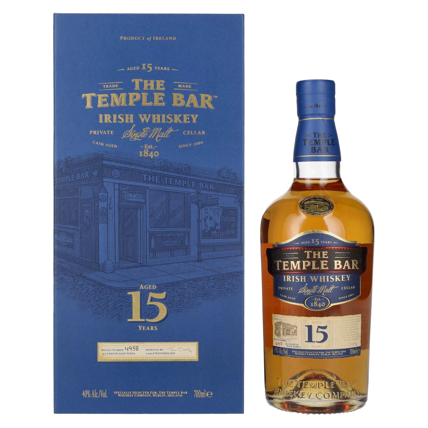 The Temple Bar 15 Years Old Single Malt Irish Whiskey 175th Anniversary 40% Vol. 0,7l in Giftbox