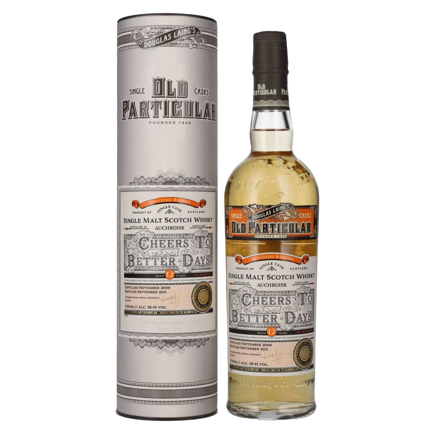 Douglas Laing OLD PARTICULAR Auchroisk 'Cheers to Better Days' 12 Years Old 2009 48,4% Vol. 0,7l in Giftbox