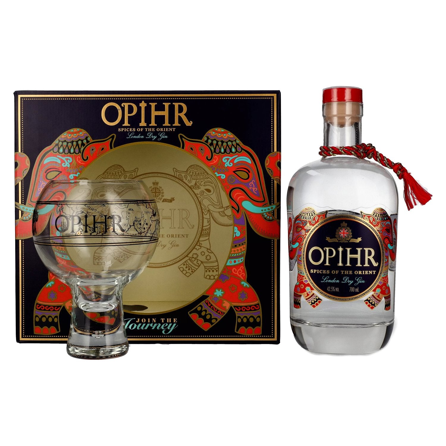 Opihr ORIENTAL SPICED London Dry Gin 42,5% Vol. 0,7l in Giftbox with Globe-glass