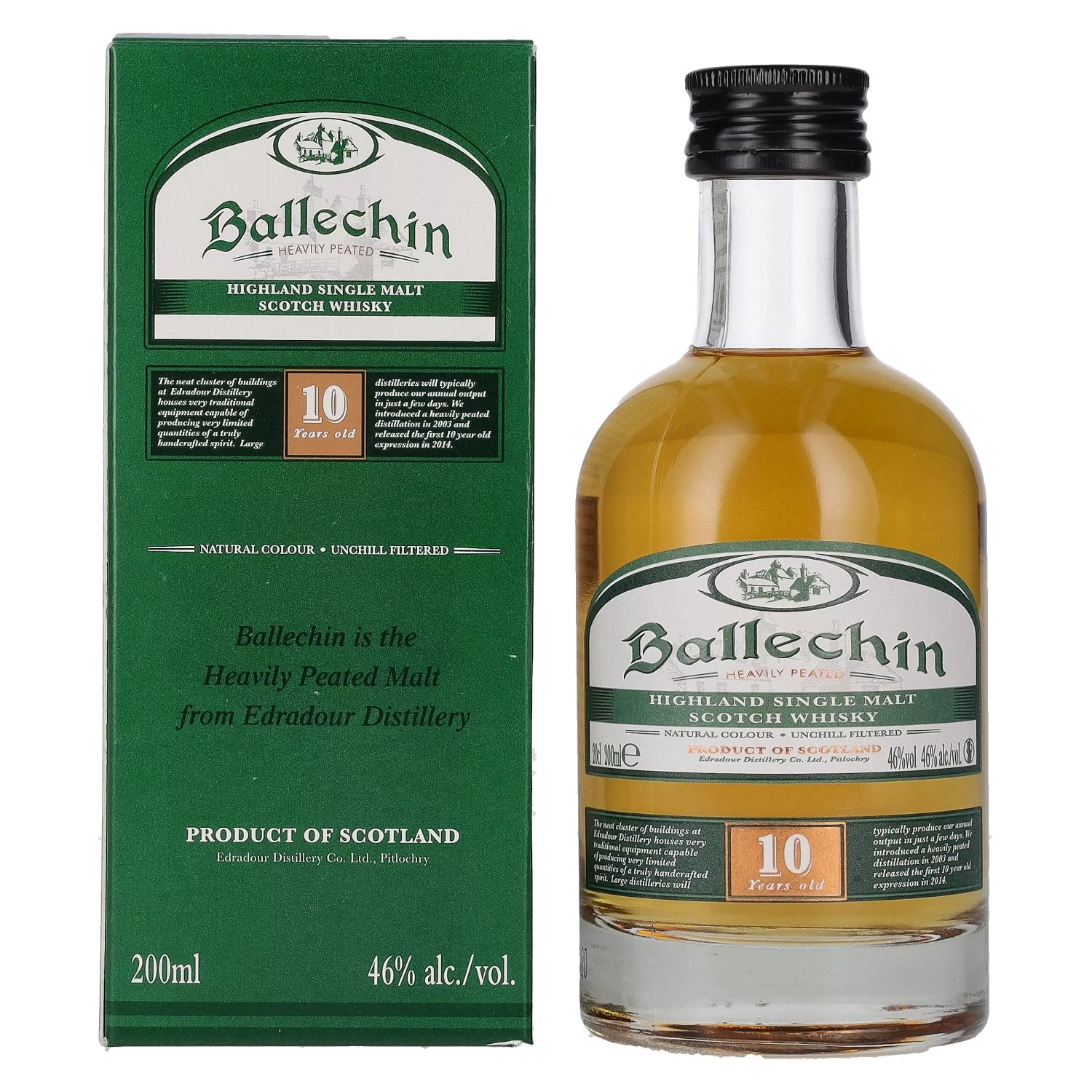 Edradour Ballechin 10 Years Old Highland Single Malt 46% Vol. 0,2l in Giftbox