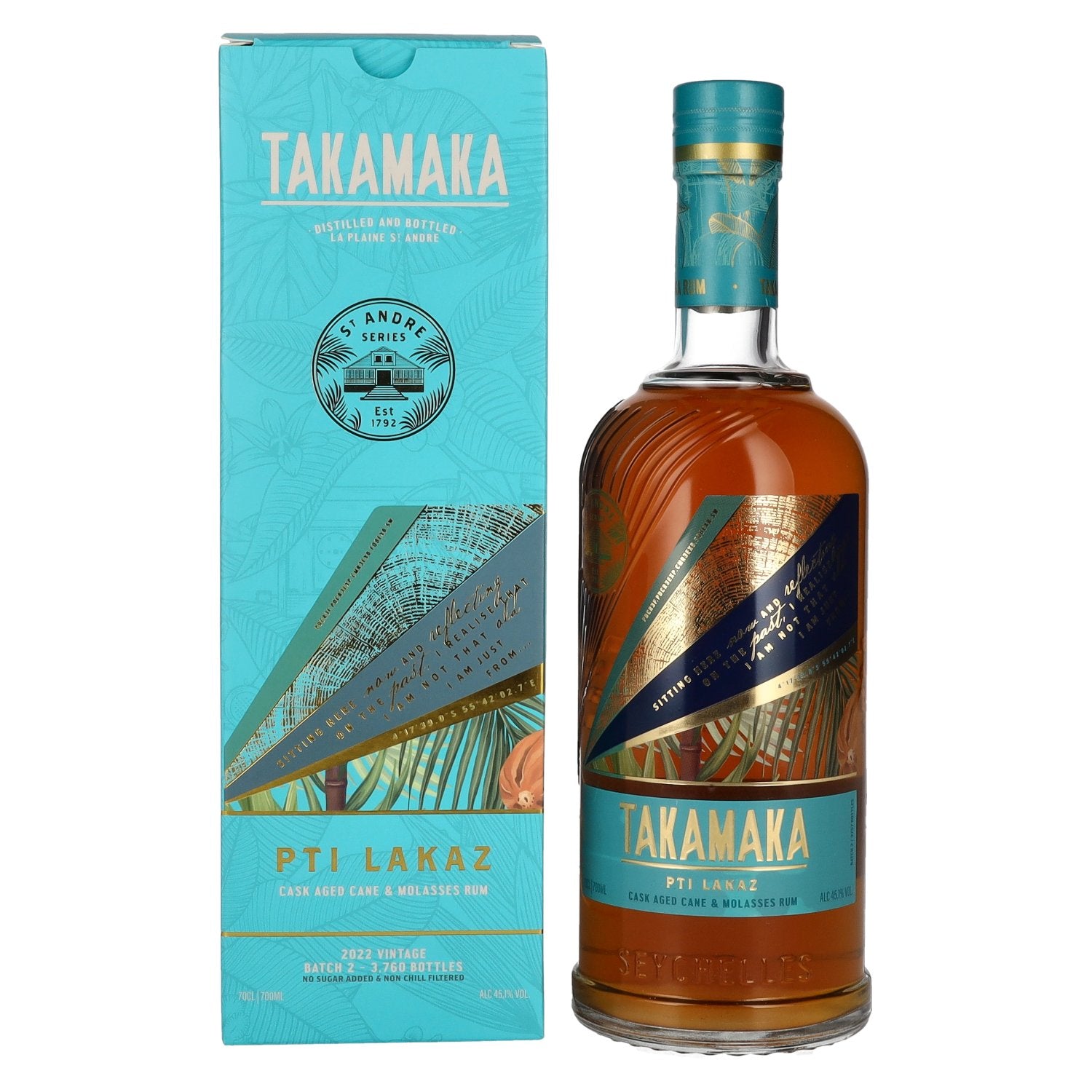 Takamaka PTI LAKAZ Rum Batch 2 45,1% Vol. 0,7l in Giftbox