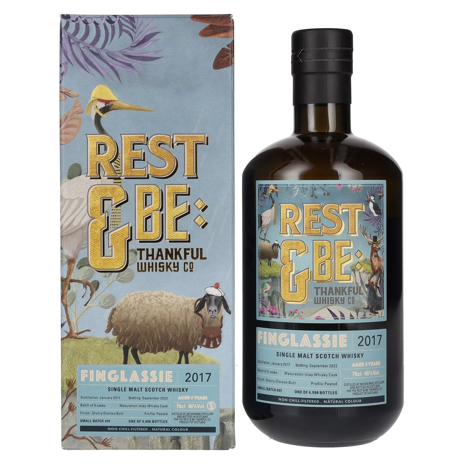 Rest & Be Thankful Finglassie 5 Years Old Single Malt 2017 46% Vol. 0,7l in Giftbox