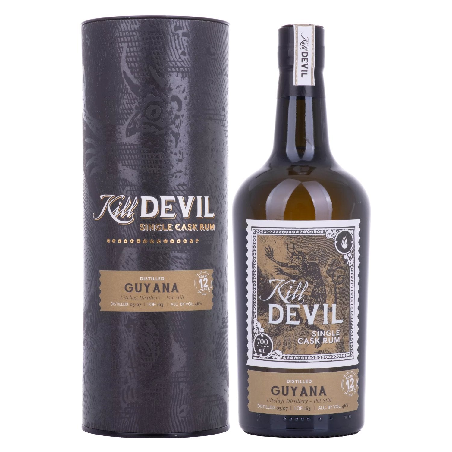 Hunter Laing Kill Devil Guyana 12 Years Old Single Cask Rum 2007 46% Vol. 0,7l in Giftbox