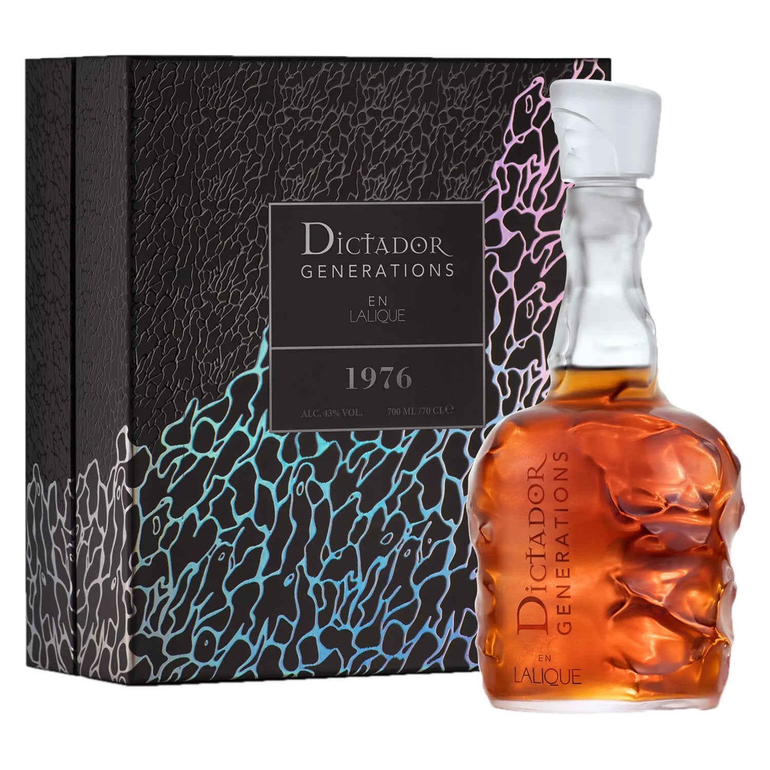 Dictador Generations en LALIQUE 1976 43% Vol. 0,7l in Giftbox with Sample 0,03l