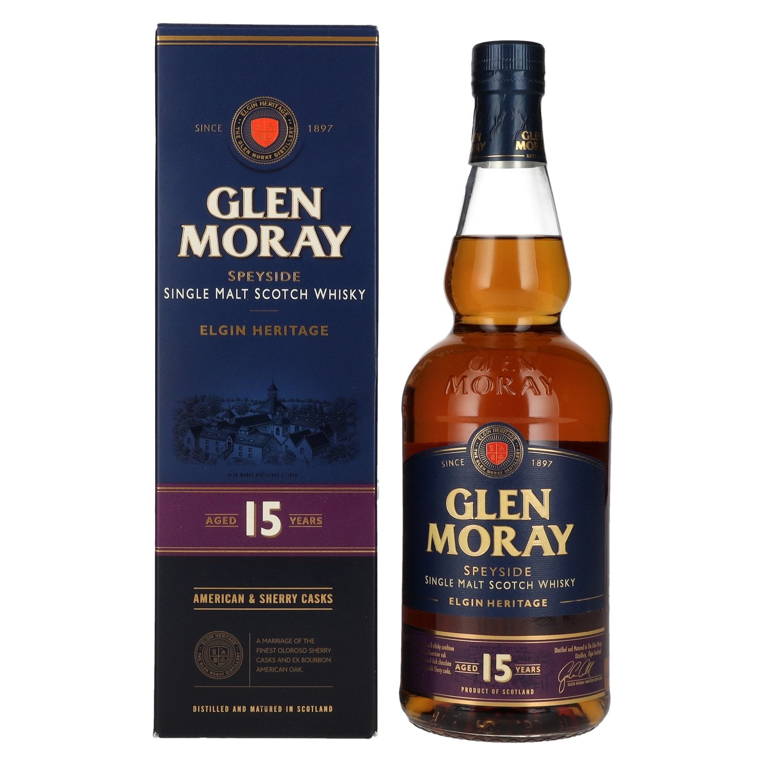 Glen Moray 15 Years Old Elgin Heritage 40% Vol. 0,7l in Giftbox