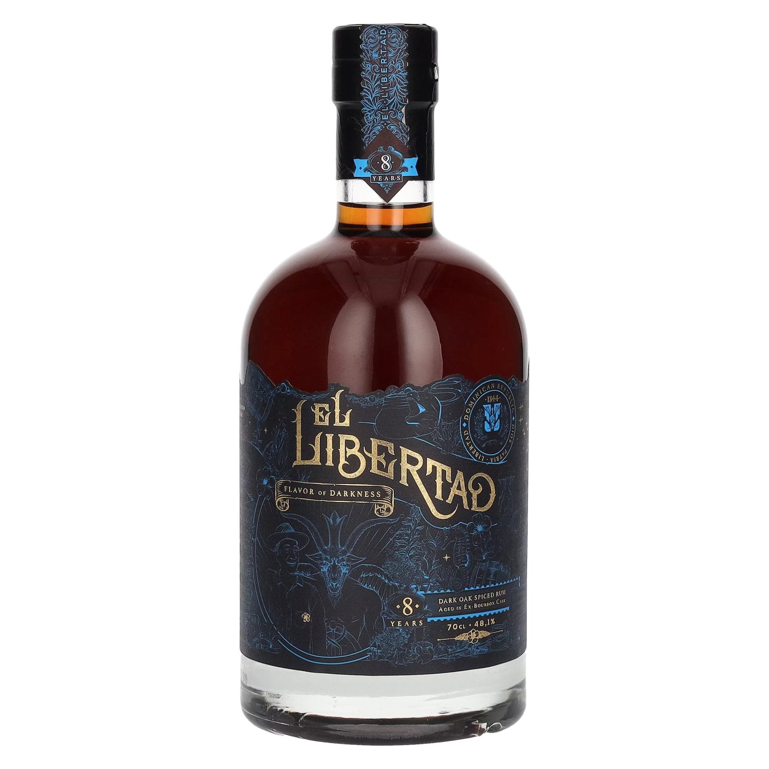 El Libertad 8 Years Old FLAVOR OF DARKNESS Dark Oak Spiced Rum Chapter III 48,1% Vol. 0,7l