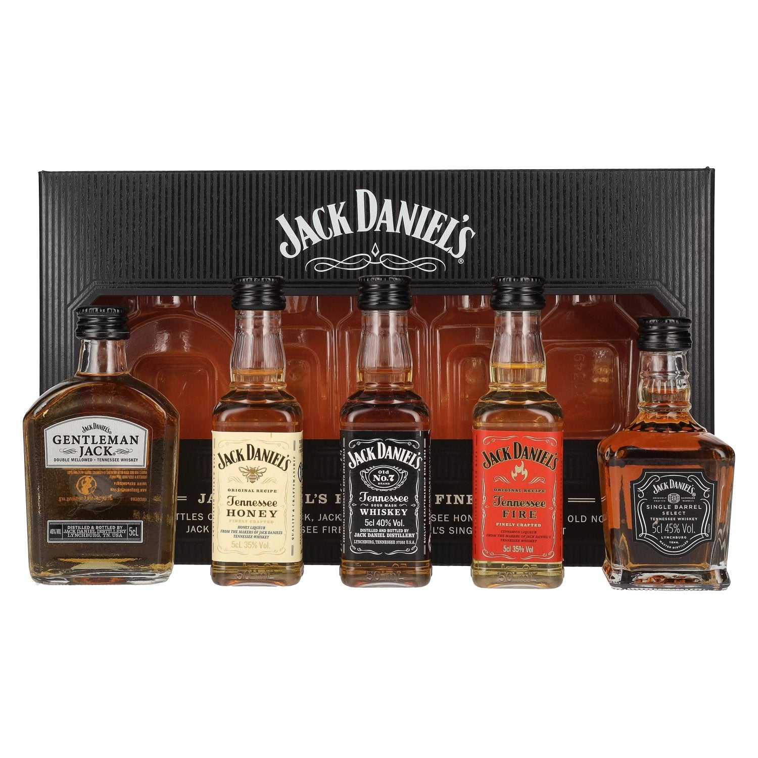 Jack Daniel's FAMILY OF FINE SPIRITS 39% Vol. 5x0,05l in Giftbox