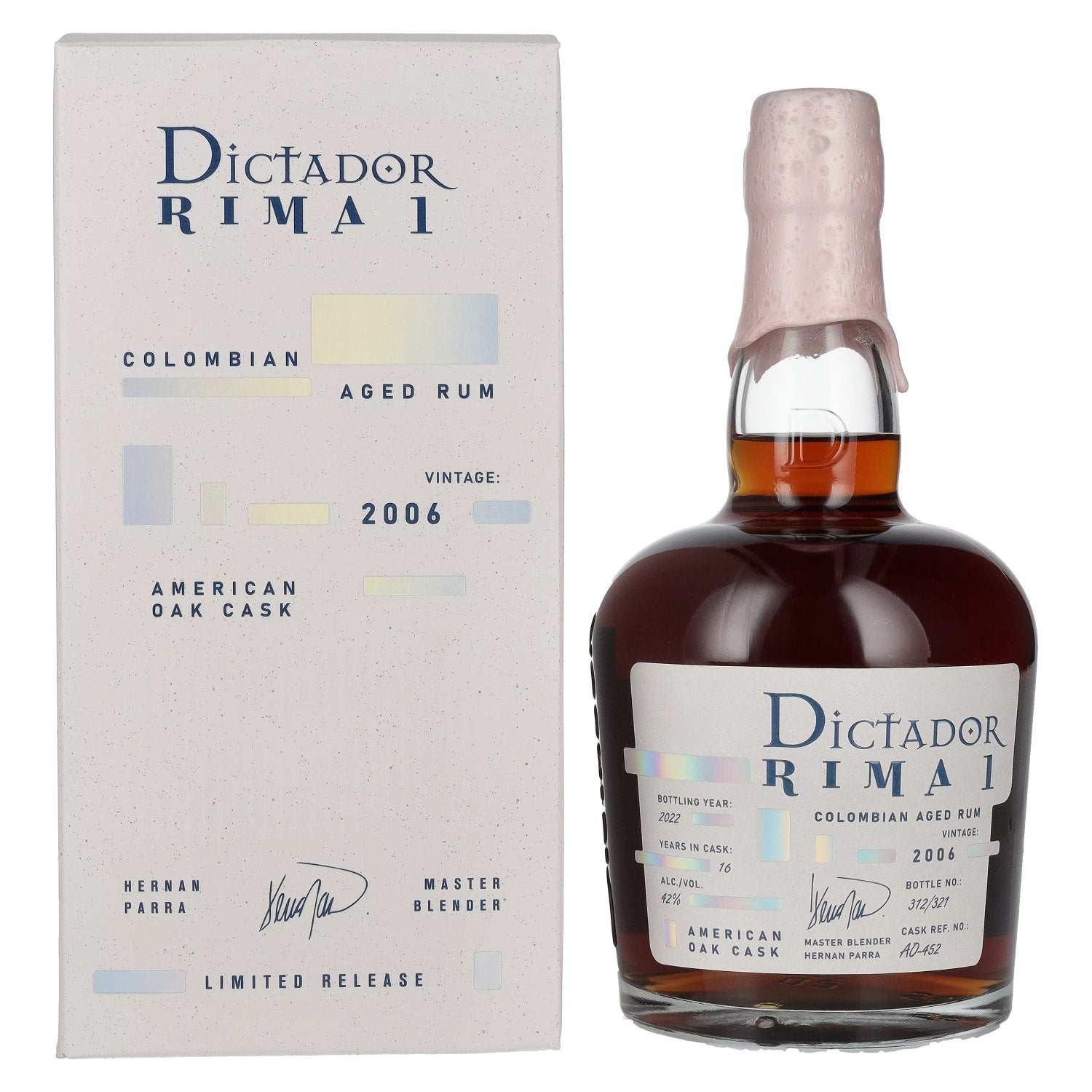 Dictador RIMA 1 16 Years Old AMERICAN OAK Cask Vintage 2006 42% Vol. 0,7l in Giftbox