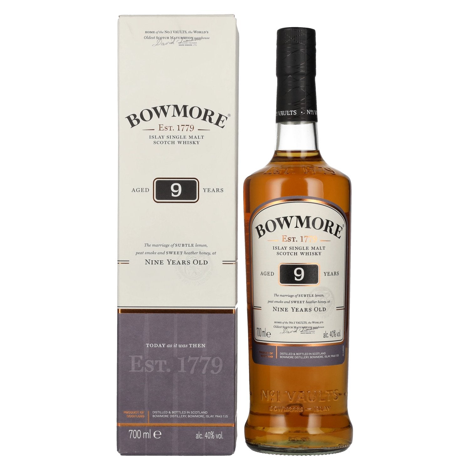 Bowmore 9 Years Old Islay Single Malt Scotch Whiskey 40% Vol. 0,7l in Giftbox