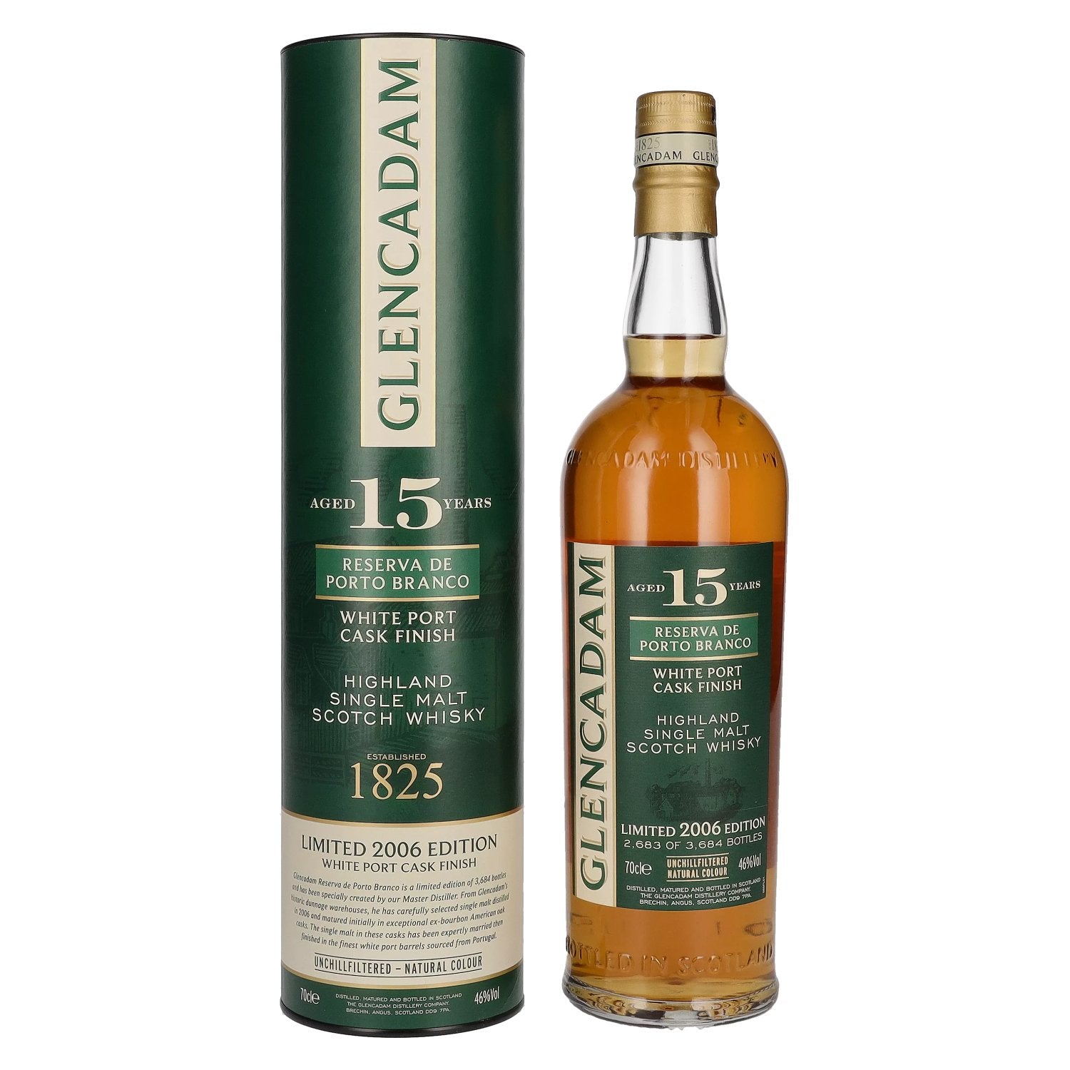 Glencadam 15 Years Old White Port Cask Finish Limited Edition 2006 46% Vol. 0,7l in Giftbox