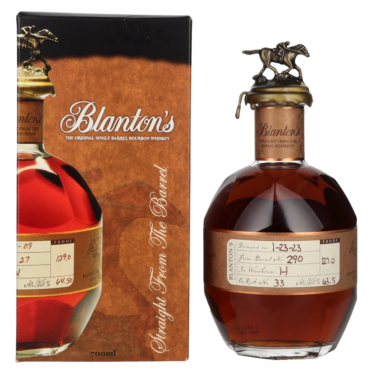 Blanton's STRAIGHT FROM THE BARREL BOURBON 63,5% Vol. 0,7l in Giftbox