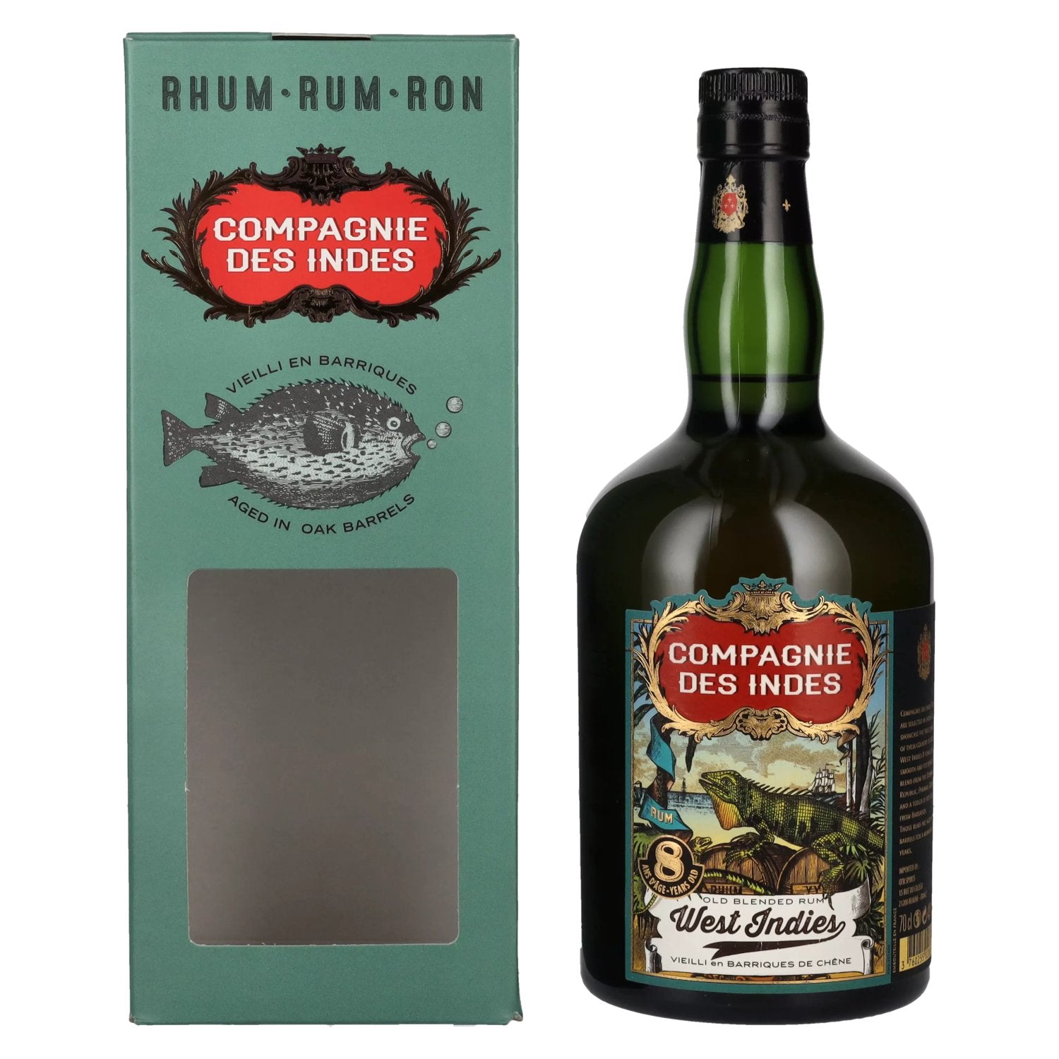 Compagnie des Indes West Indies 8 Years Old Blended Rum 40% Vol. 0,7l in Giftbox