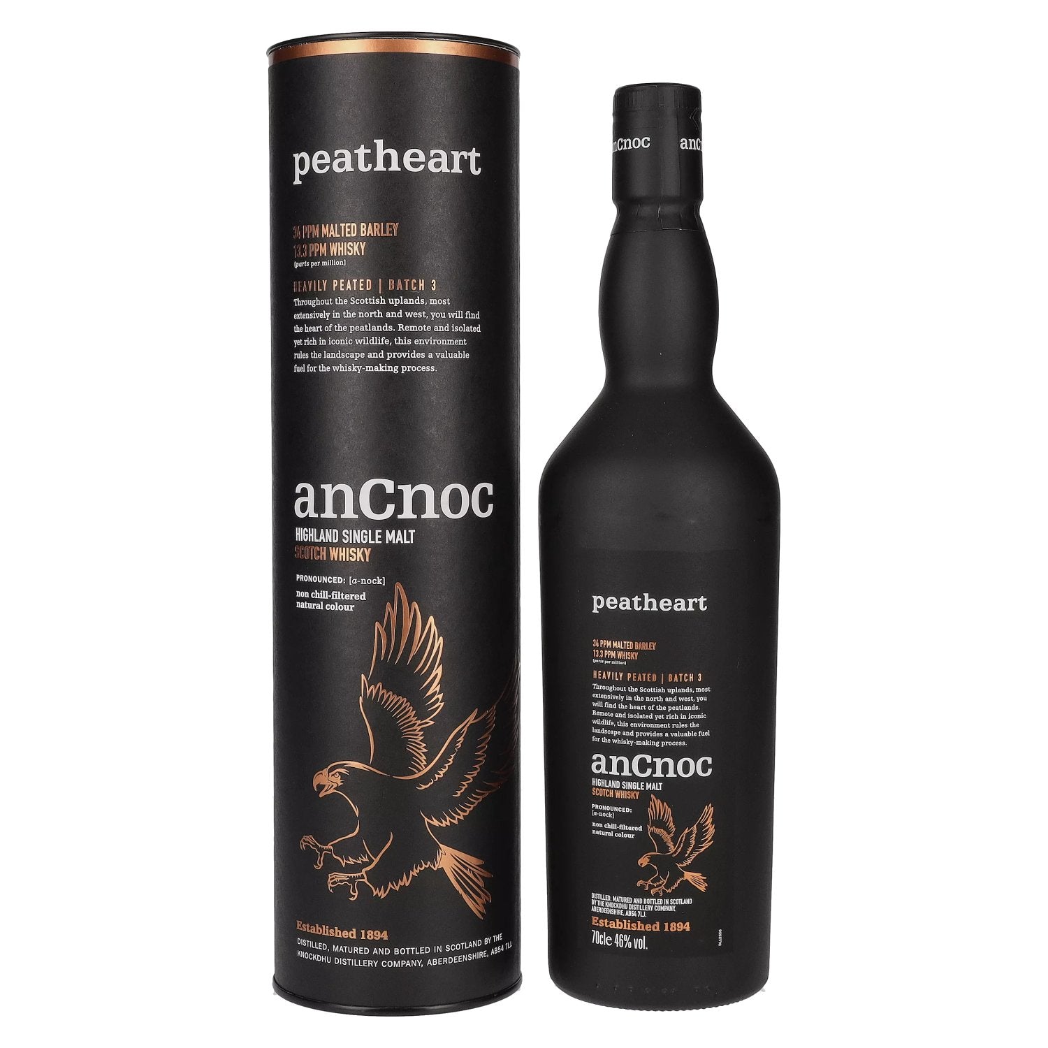 AnCnoc PEATHEART Heavily Peated Batch 3 46% Vol. 0,7l in Giftbox