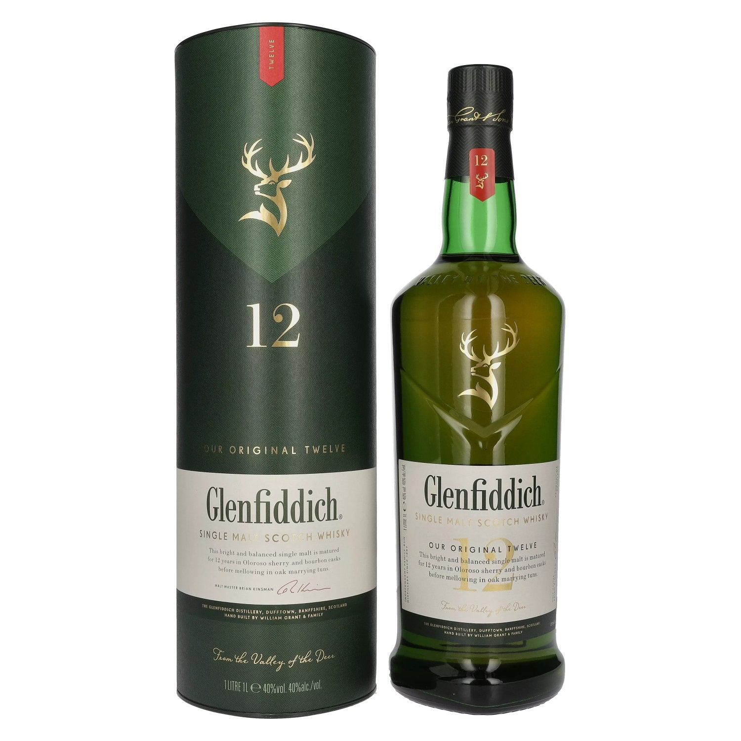 Glenfiddich 12 Years Old Single Malt Scotch Whisky 40% Vol. 1l in Giftbox