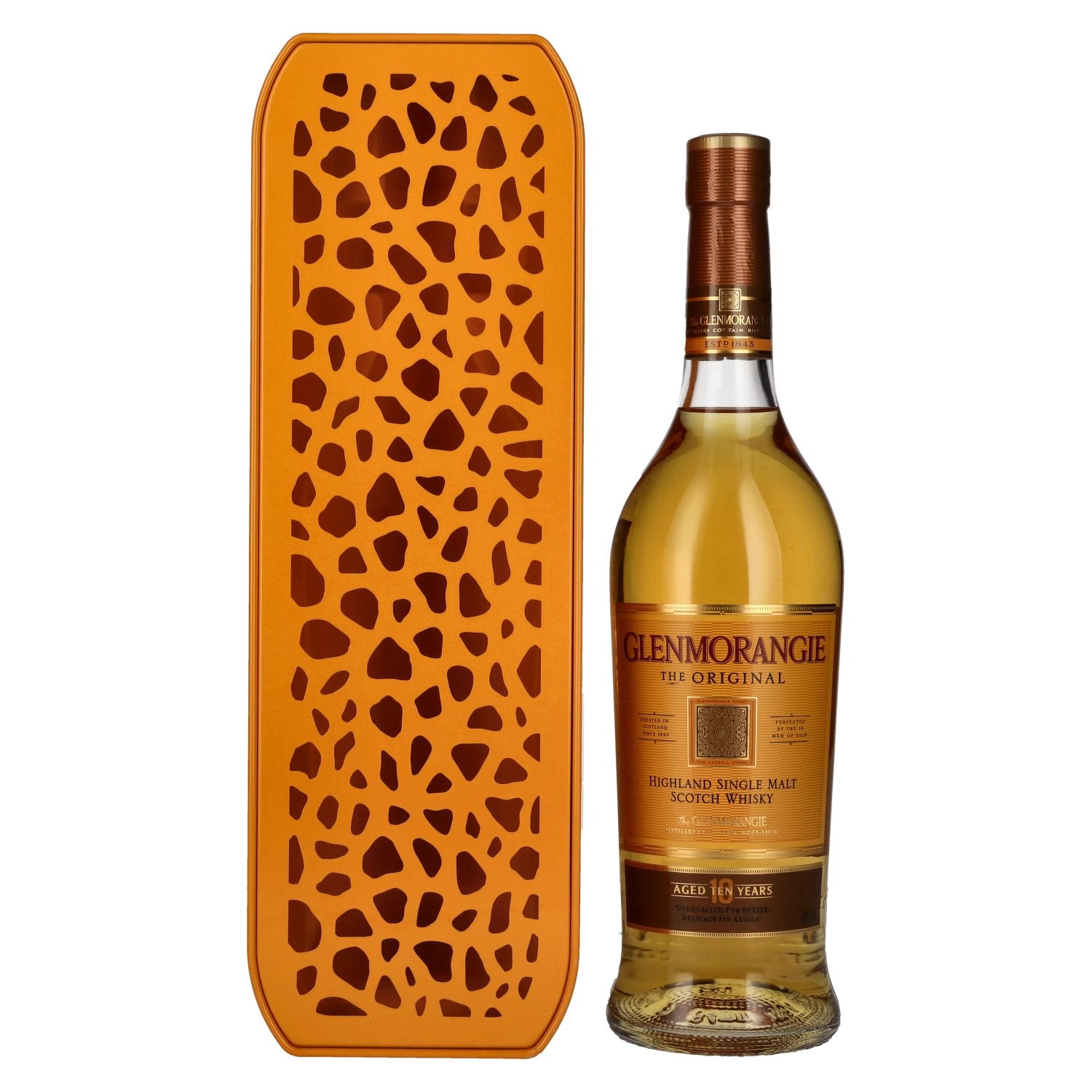 Glenmorangie THE ORIGINAL 10 Years Old Highland Single Malt 40% Vol. 0,7l in Tinbox Giraffe Design