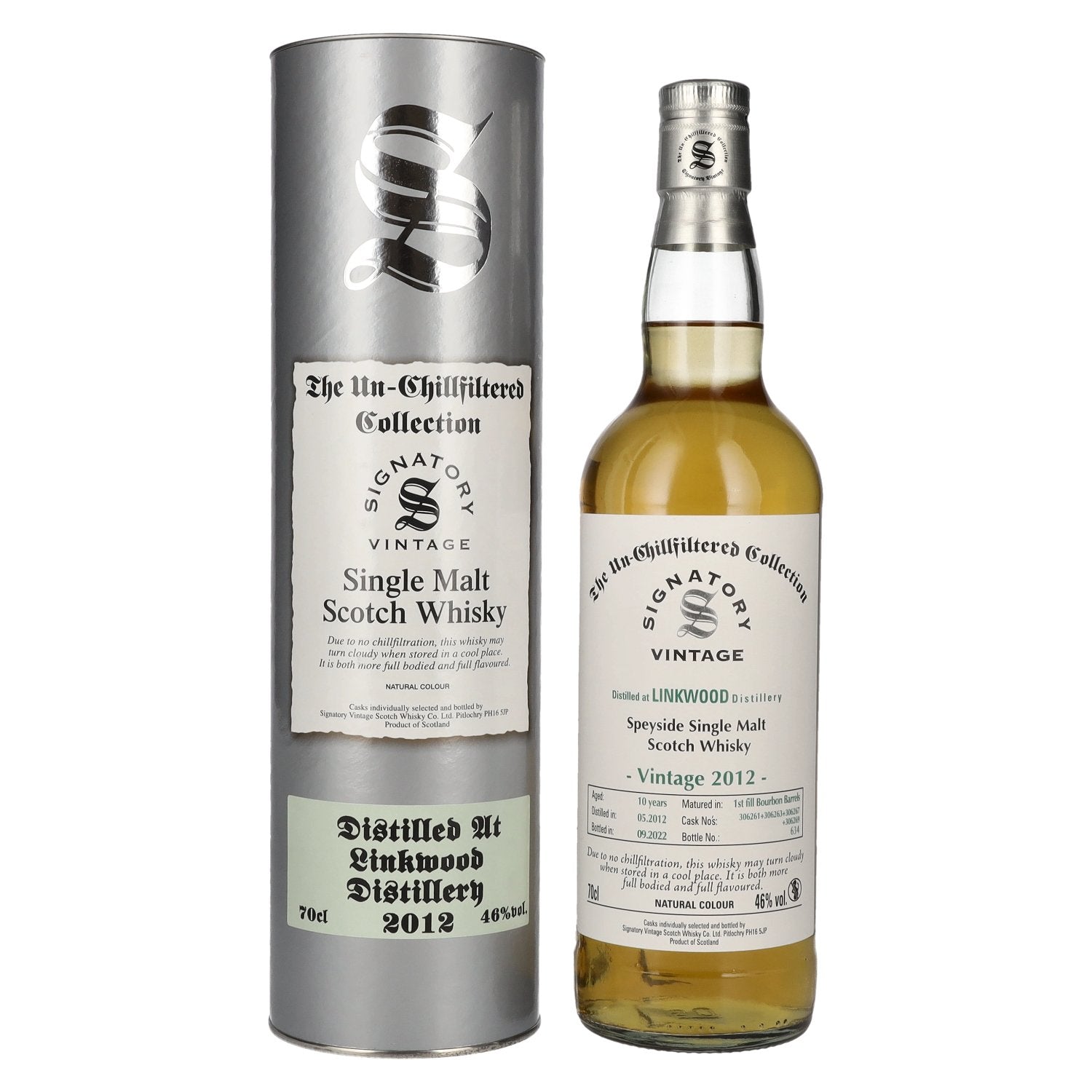 Signatory Vintage LINKWOOD 10 Years Old The Un-Chillfiltered 2012 46% Vol. 0,7l in Giftbox