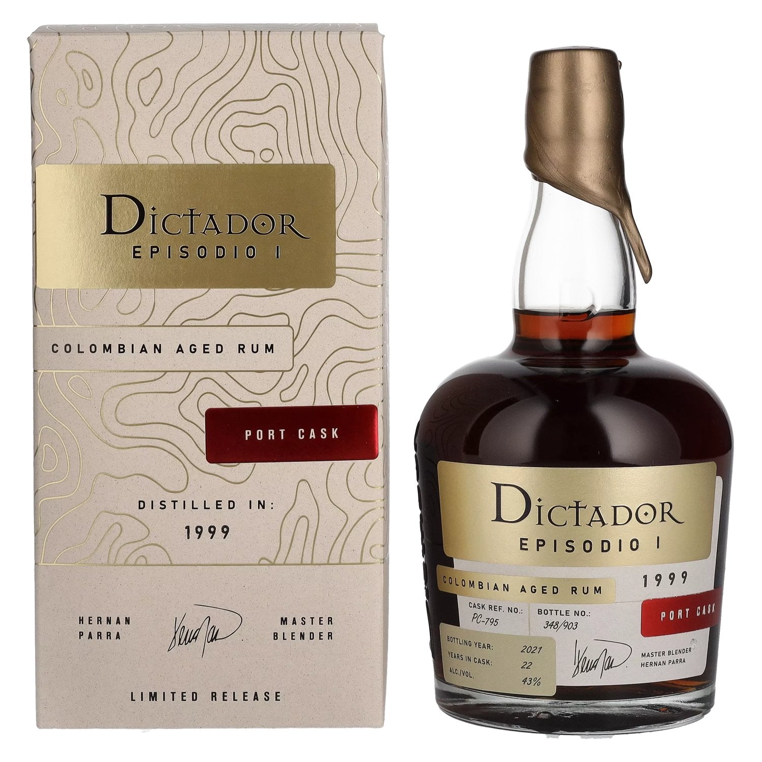 Dictador EPISODIO I 22 Years Old PORT CASK Rum 1999 43% Vol. 0,7l in Giftbox