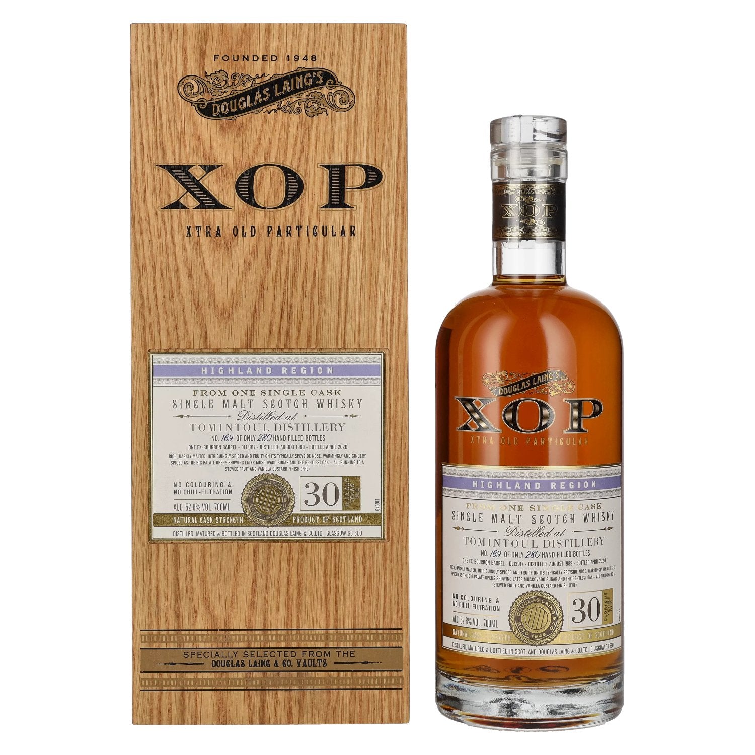 Douglas Laing XOP Tomintoul 30 Years Old Single Cask Malt 1989 52,8% Vol. 0,7l in Holzkiste