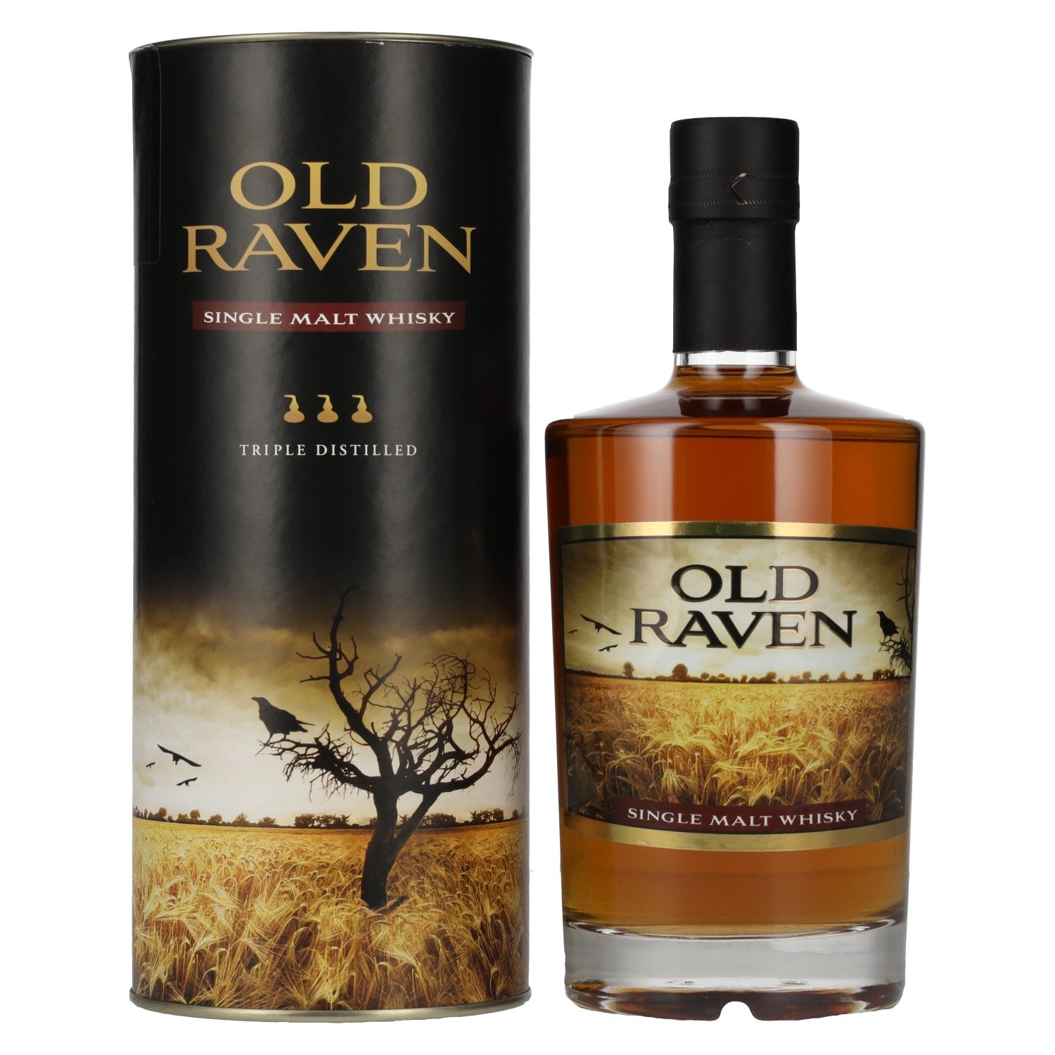 Old Raven Triple Distilled Single Malt Whisky SMOKY 41,2% Vol. 0,5l in Giftbox