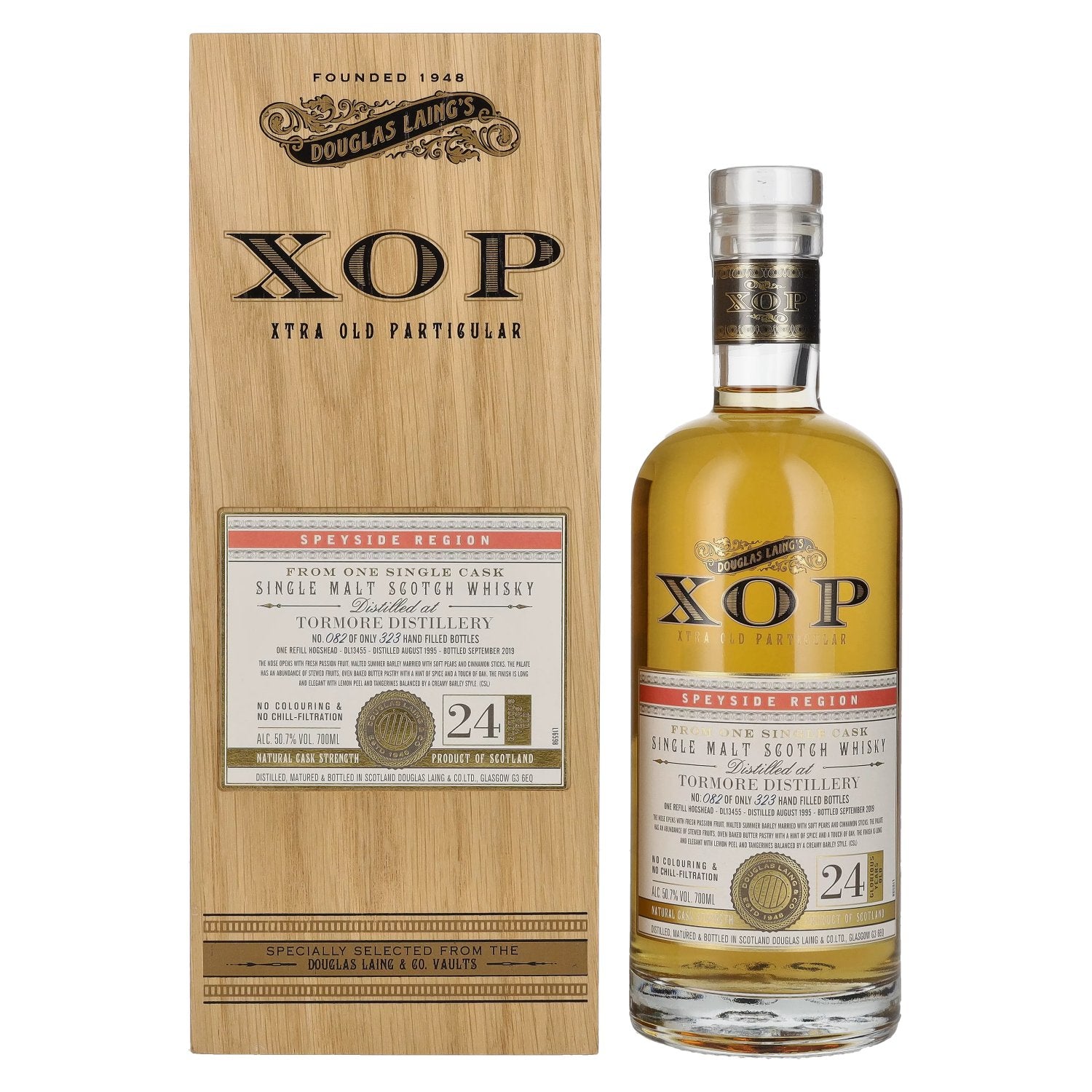 Douglas Laing XOP Tormore 24 Years Old Single Cask Malt 1995 50,7% Vol. 0,7l in Holzkiste