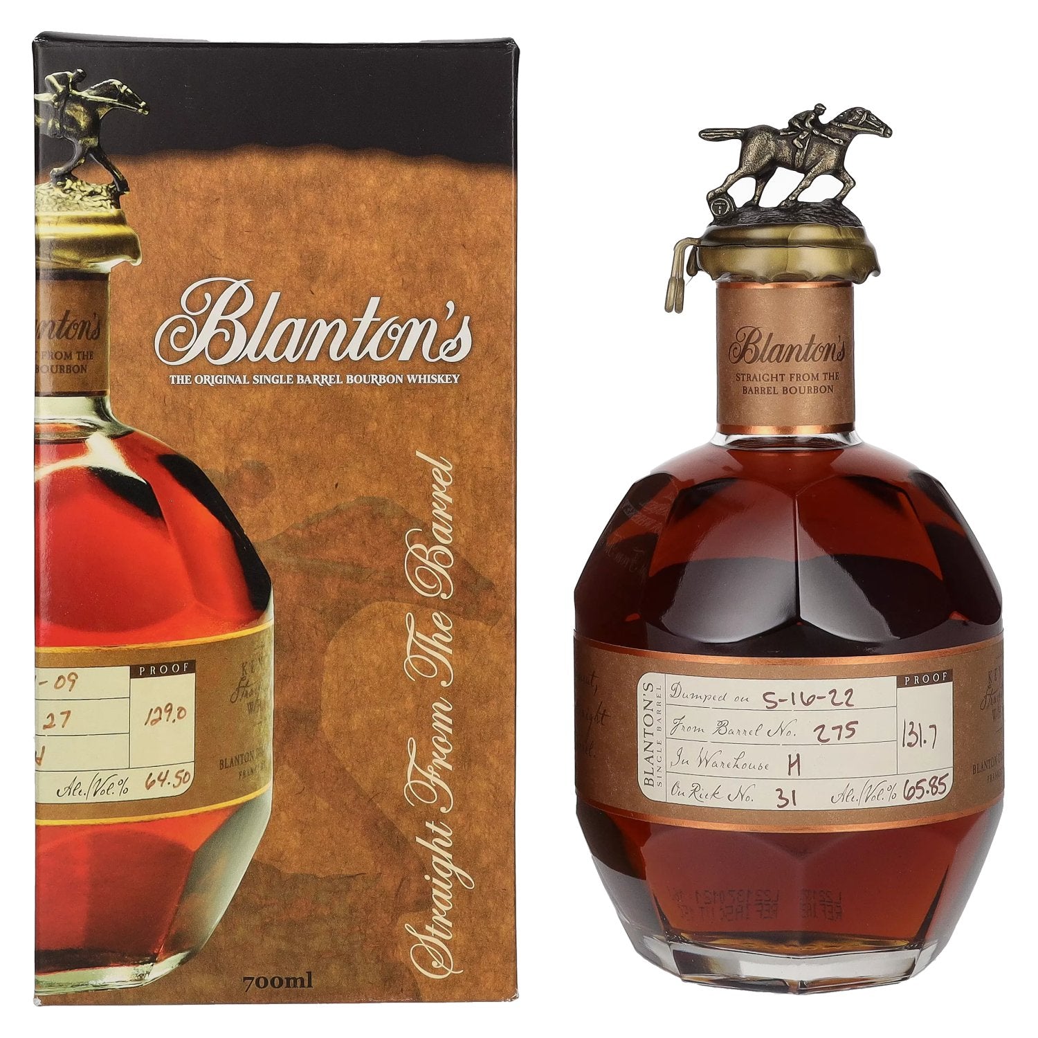 Blanton's STRAIGHT FROM THE BARREL BOURBON 65,9% Vol. 0,7l in Giftbox