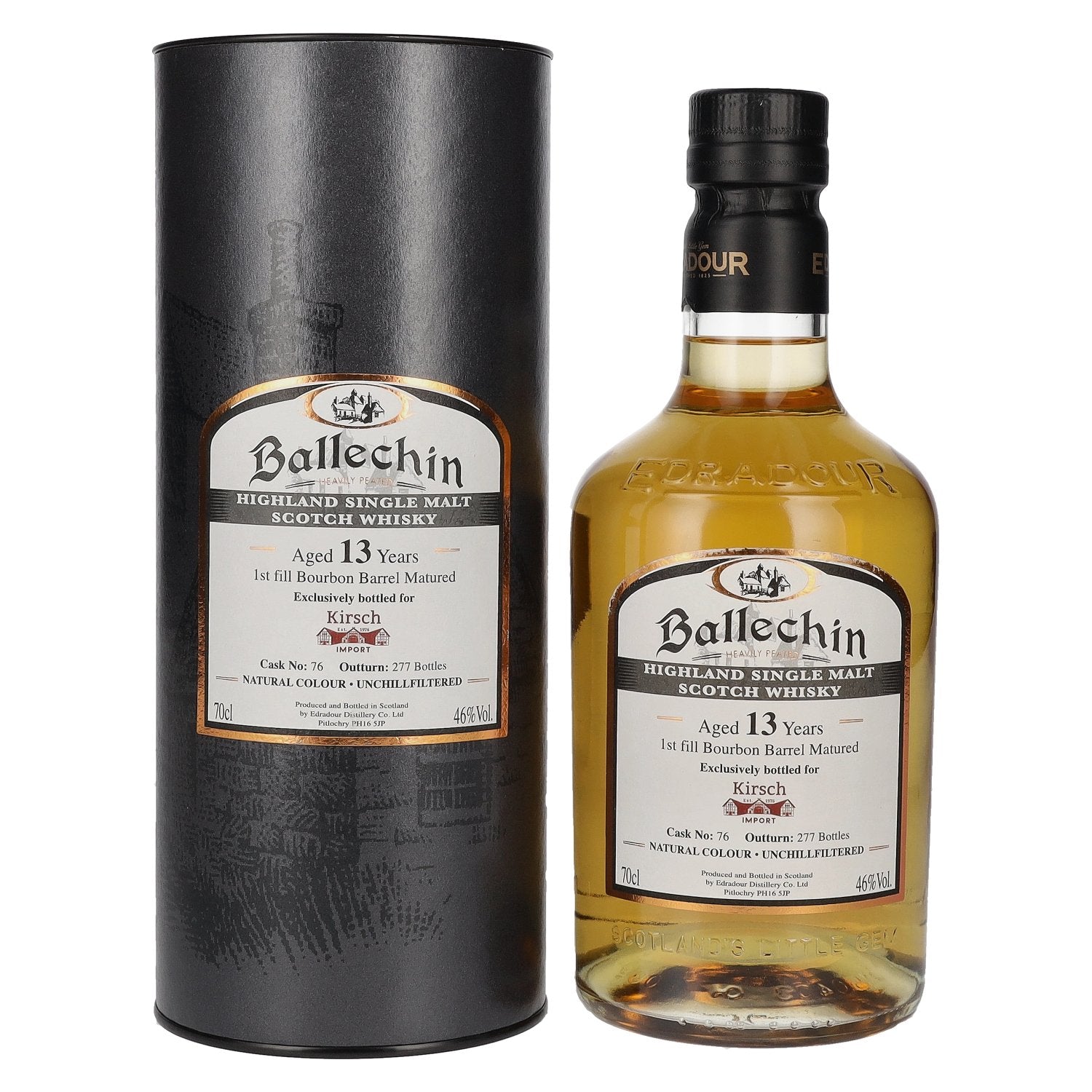 Edradour Ballechin 13 Years Old Bourbon Barrel Exclusively for Kirsch 46% Vol. 0,7l in Giftbox