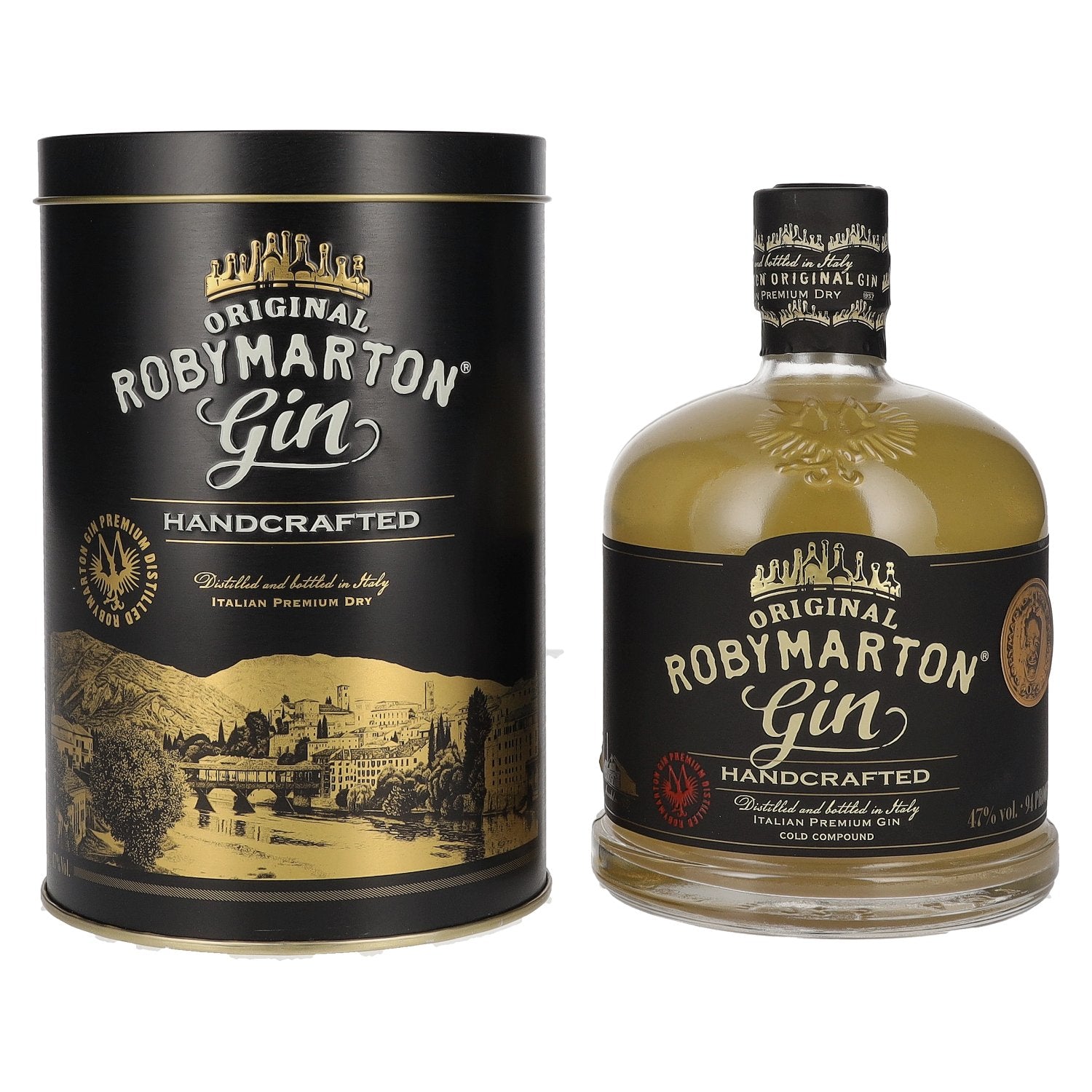 Roby Marton Gin Original Italian Premium Dry 47% Vol. 0,7l in Tinbox