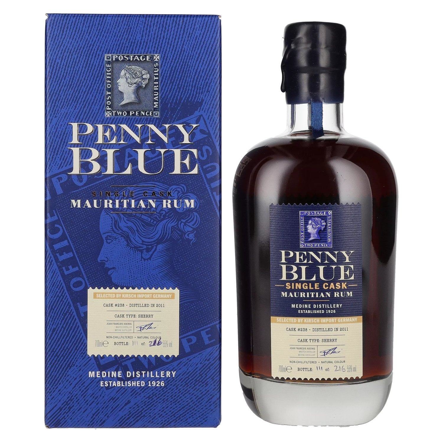 Penny Blue Single Cask Mauritian Rum 2011 55% Vol. 0,7l in Giftbox