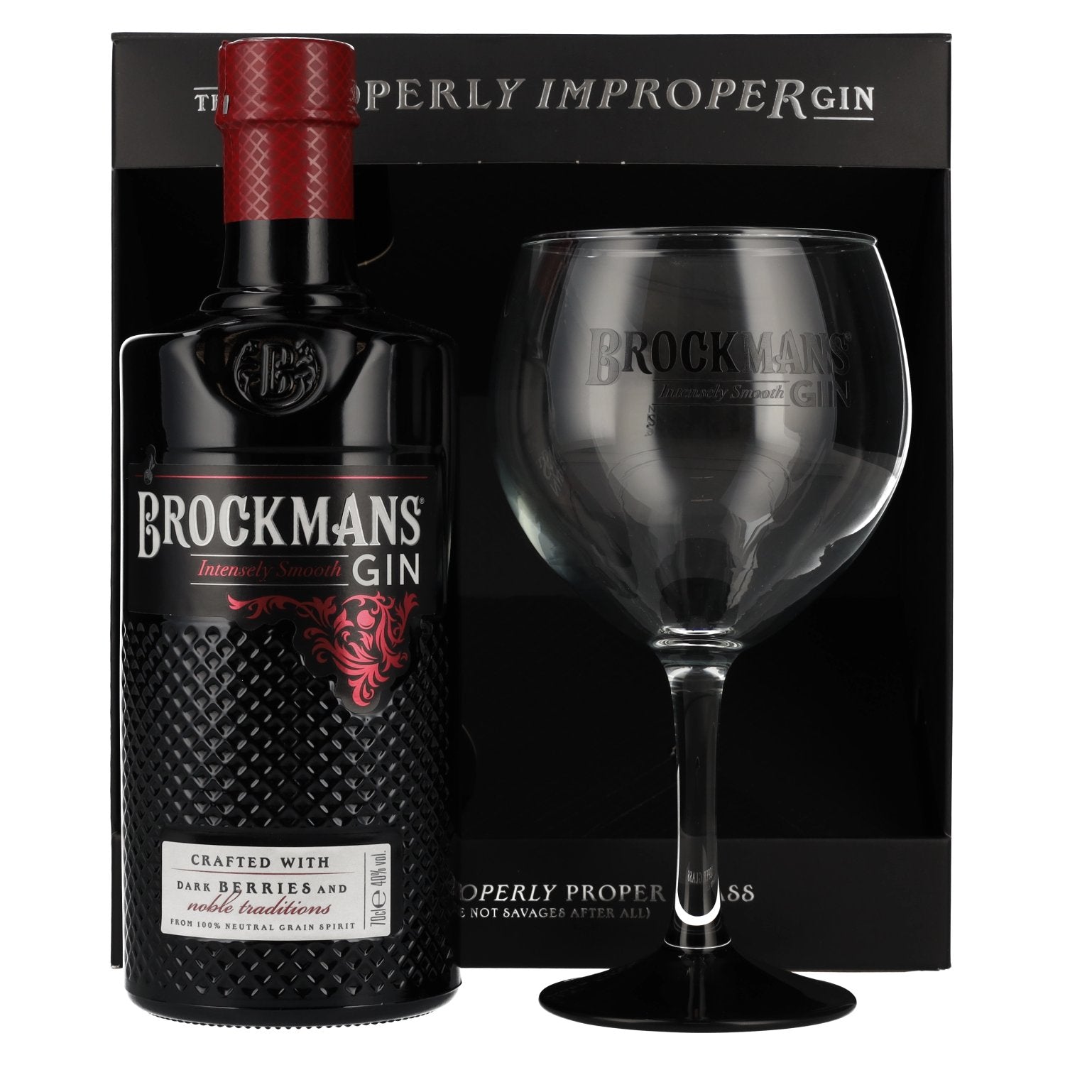 Brockmans Intensely Smooth PREMIUM GIN 40% Vol. 0,7l in Giftbox with glass