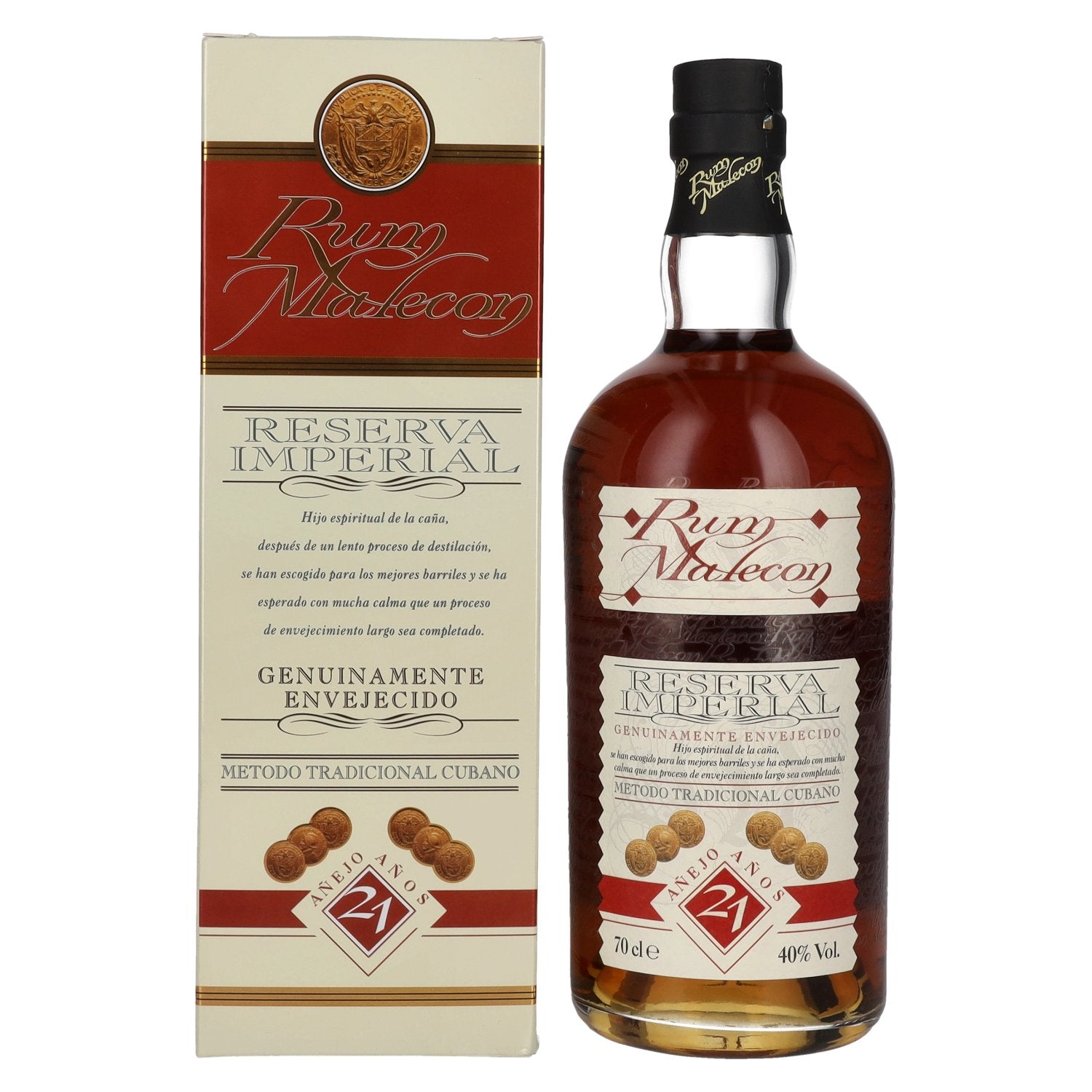 Rum Malecon Anejo 21 Anos Reserva Imperial 40% Vol. 0,7l in Giftbox