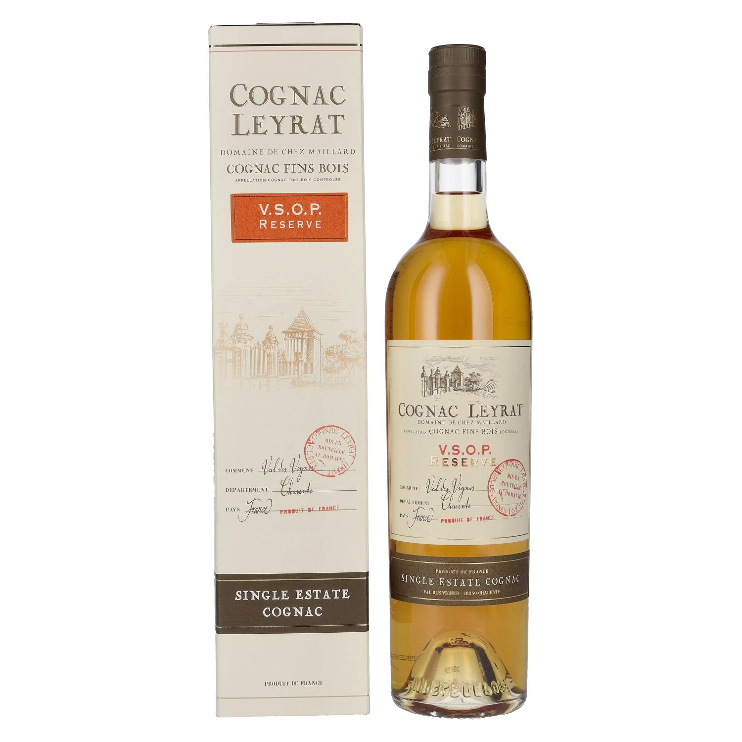 Cognac Leyrat V.S.O.P. Reserve Single Estate Cognac 40% Vol. 0,7l in Giftbox