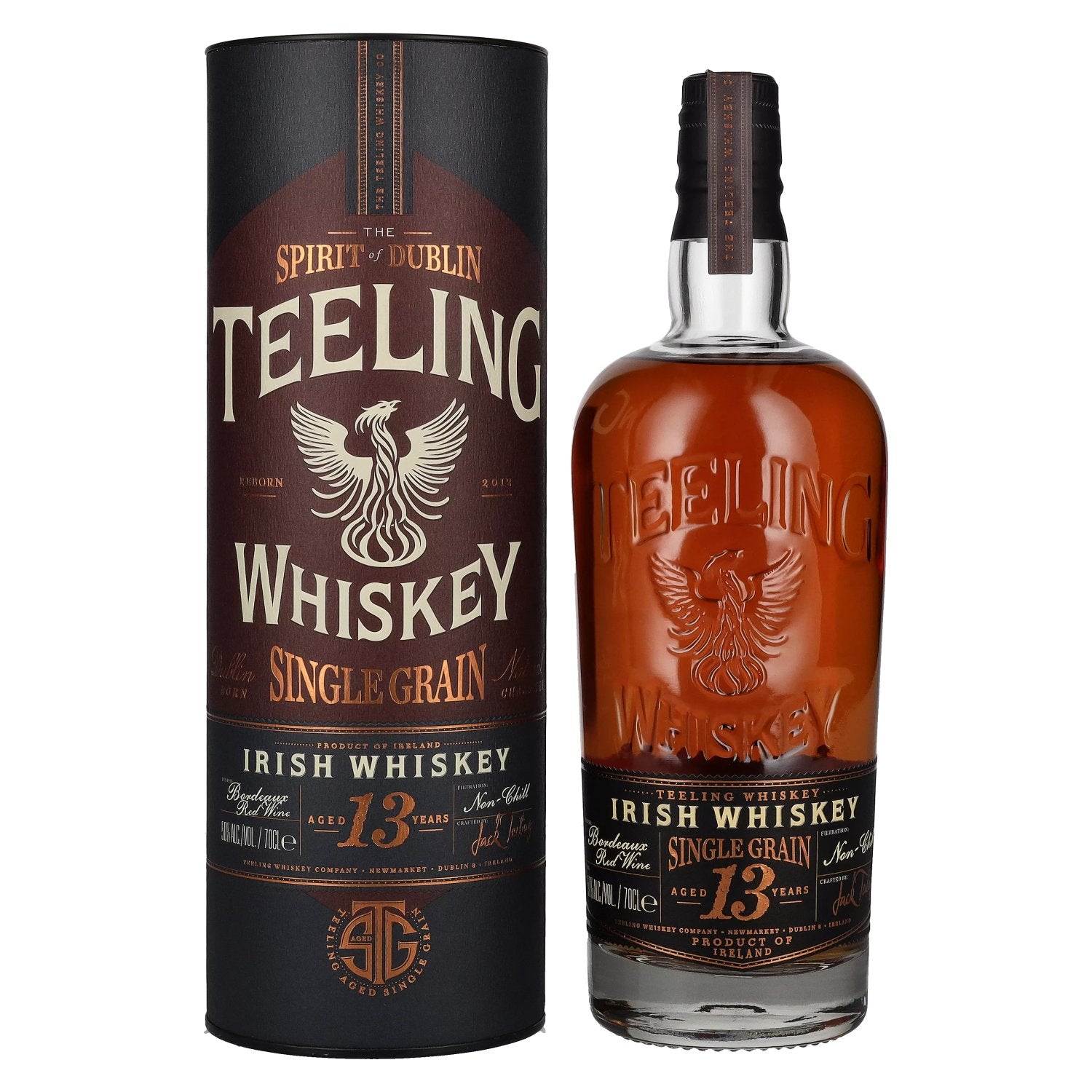 Teeling Whiskey SINGLE GRAIN 13 Years Old Bordeaux Red Wine Cask 50% Vol. 0,7l in Giftbox