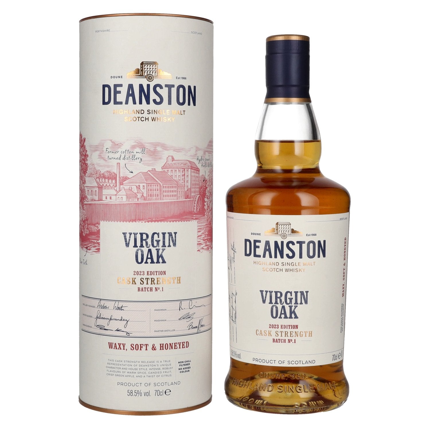 Deanston VIRGIN OAK Highland Single Malt Cask Strength Batch No. 1 Edition 2023 58,5% Vol. 0,7l in Giftbox