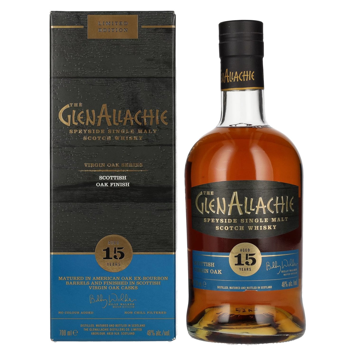 The GlenAllachie 15 Years Old SCOTTISH VIRGIN OAK 48% Vol. 0,7l in Giftbox