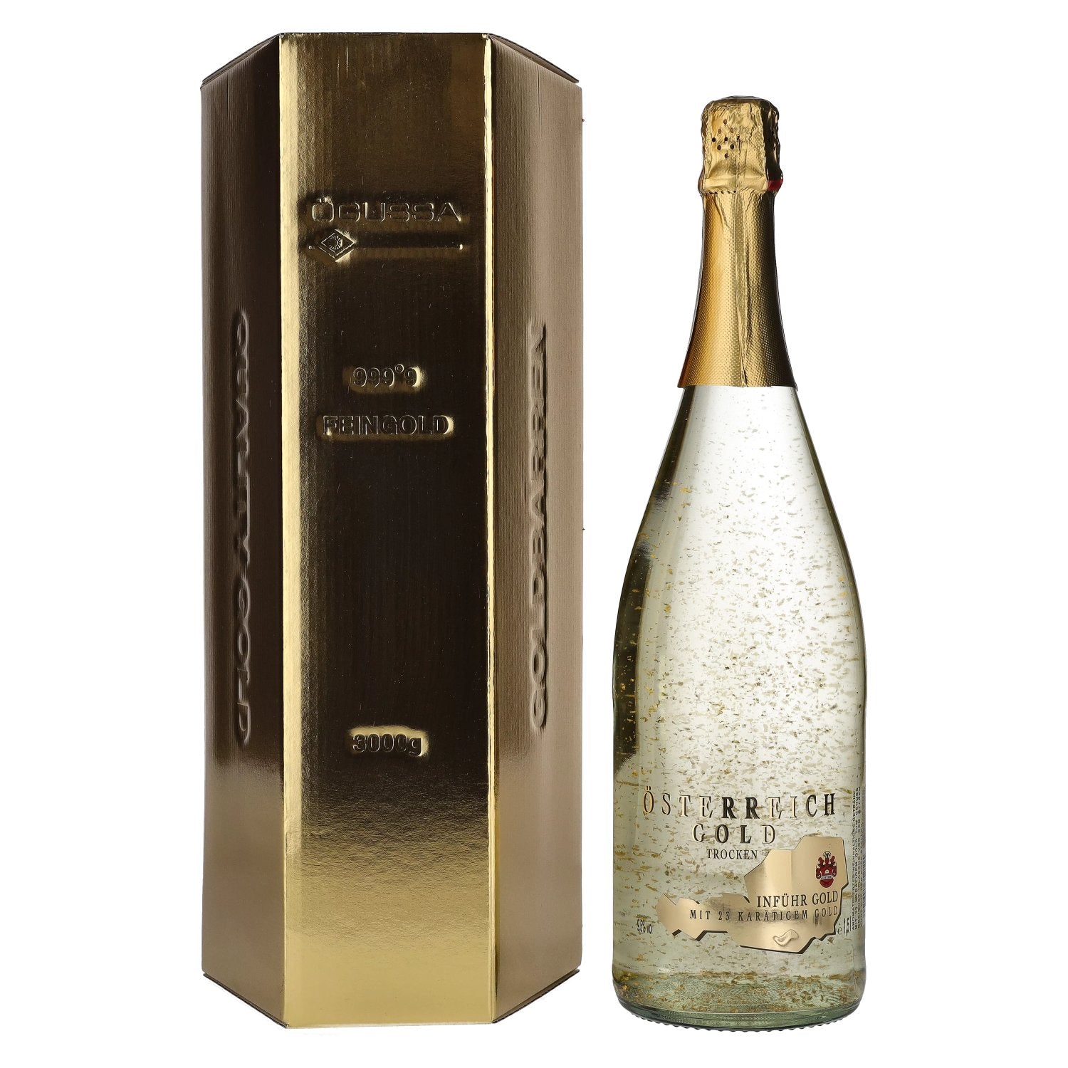 Oesterreich Gold - with 23 Karat Blattgold 9,5% Vol. 1,5l in Giftbox