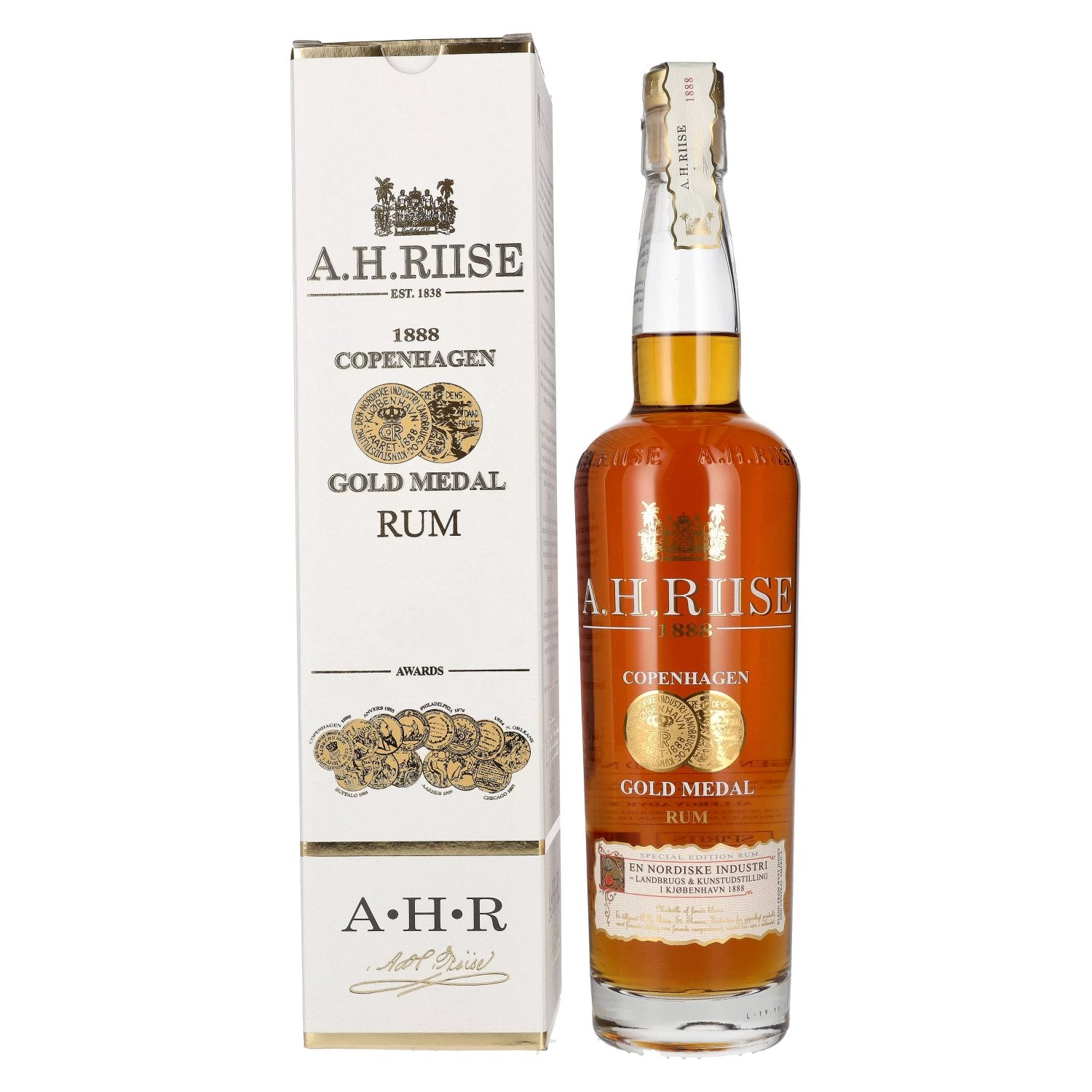 A.H. Riise 1888 COPENHAGEN GOLD MEDAL Special Edition Rum - Old Edition 40% Vol. 0,7l in Giftbox