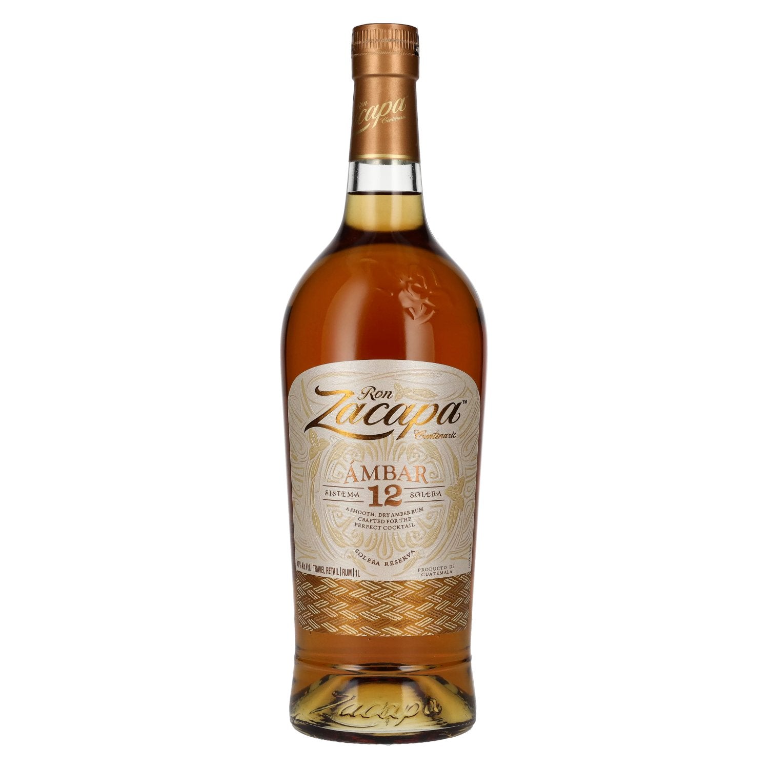 Ron Zacapa Centenario AMBAR 12 Sistema Solera Reserva 40% Vol. 1l