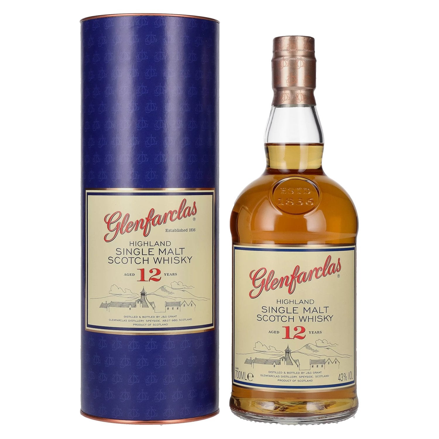 Glenfarclas 12 Years Old Highland Single Malt Scotch Whisky 43% Vol. 0,7l in Giftbox