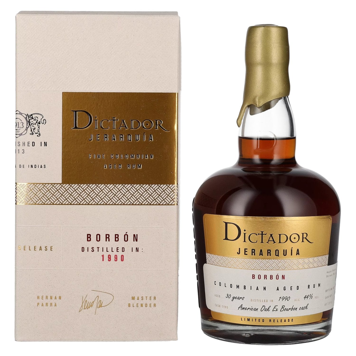 Dictador JERARQUIA 30 Years Old BORBON Rum 1990 44% Vol. 0,7l in Giftbox