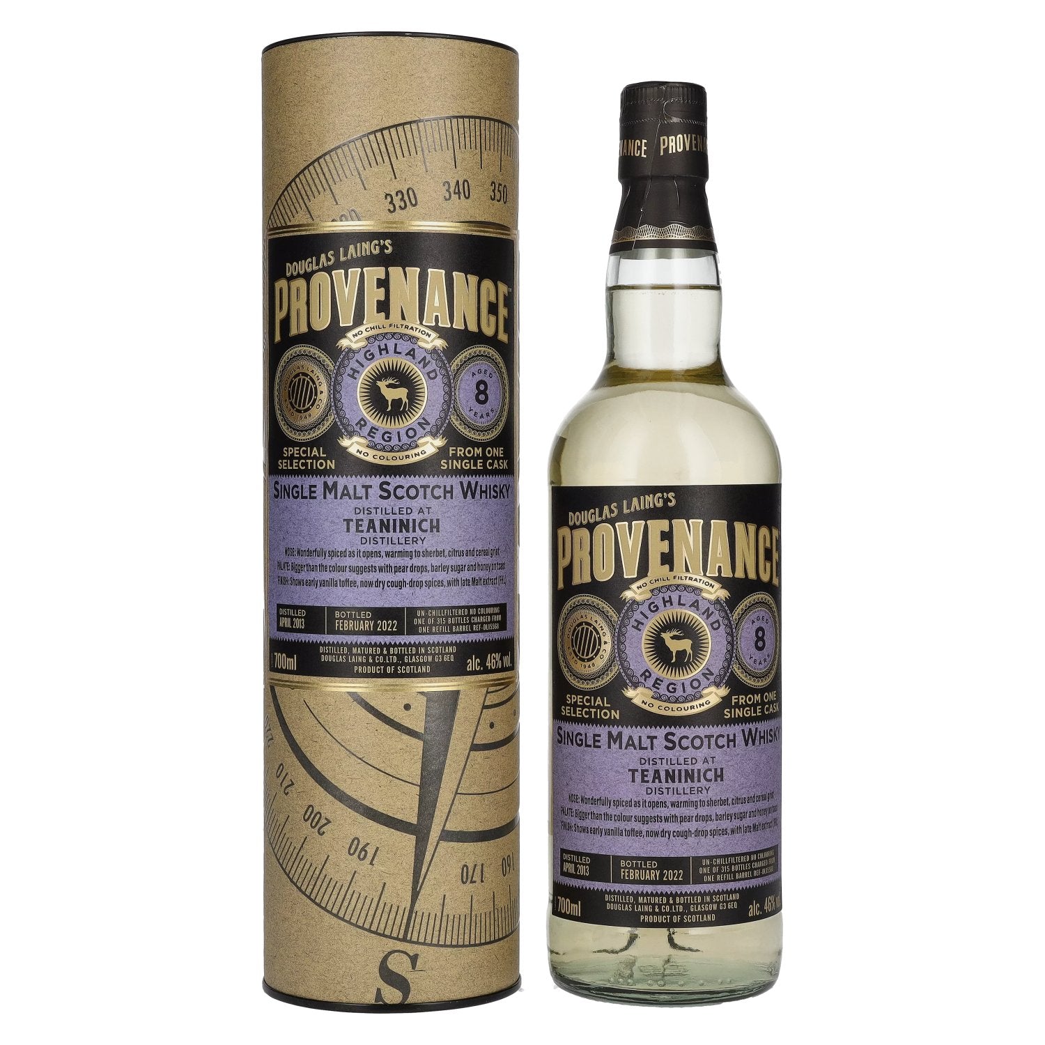 Douglas Laing PROVENANCE Teaninich 8 Years Old Single Cask Malt 2013 46% Vol. 0,7l in Giftbox