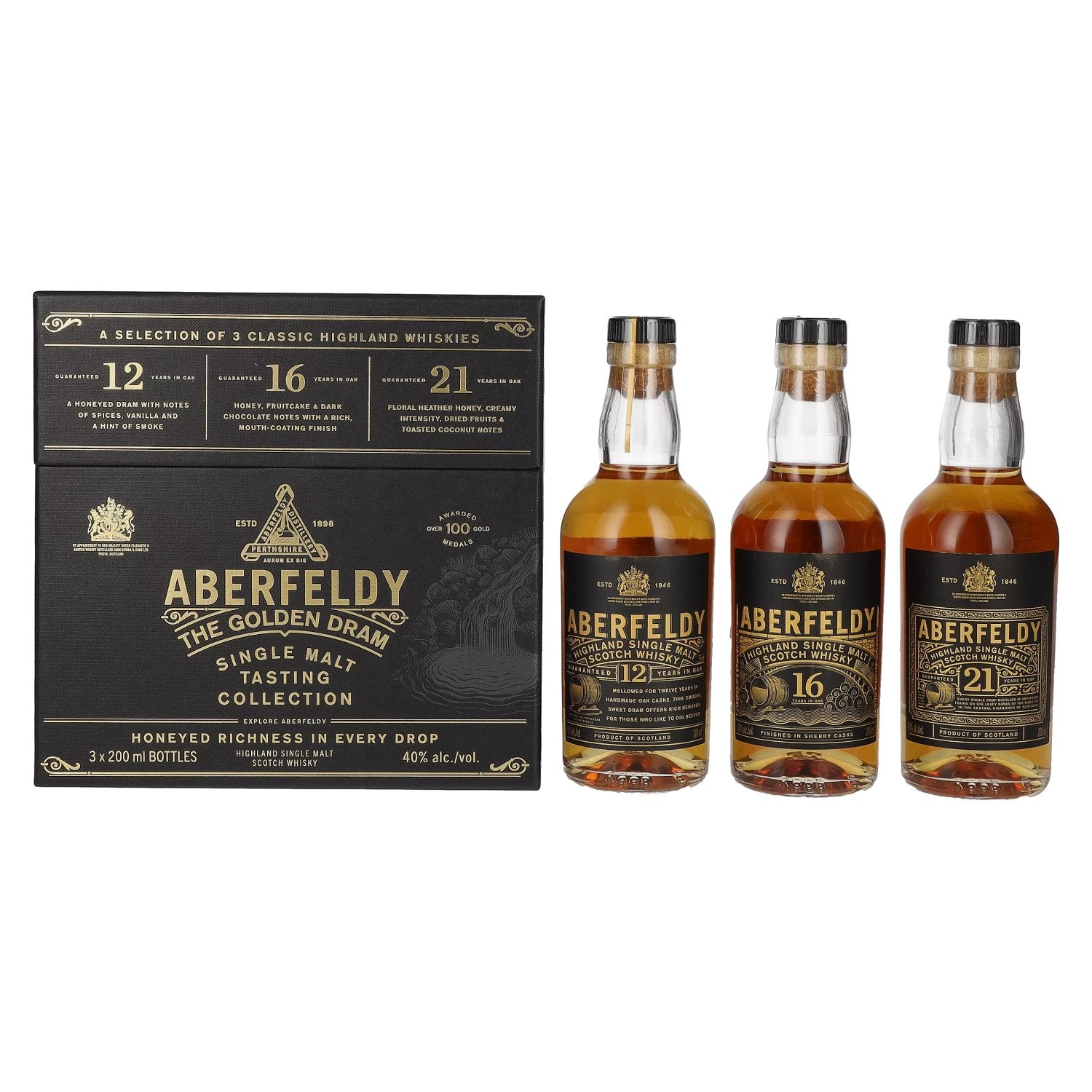 Aberfeldy The Golden Dram Single Malt Tasting Collection 40% Vol. 3x0,2l in Giftbox